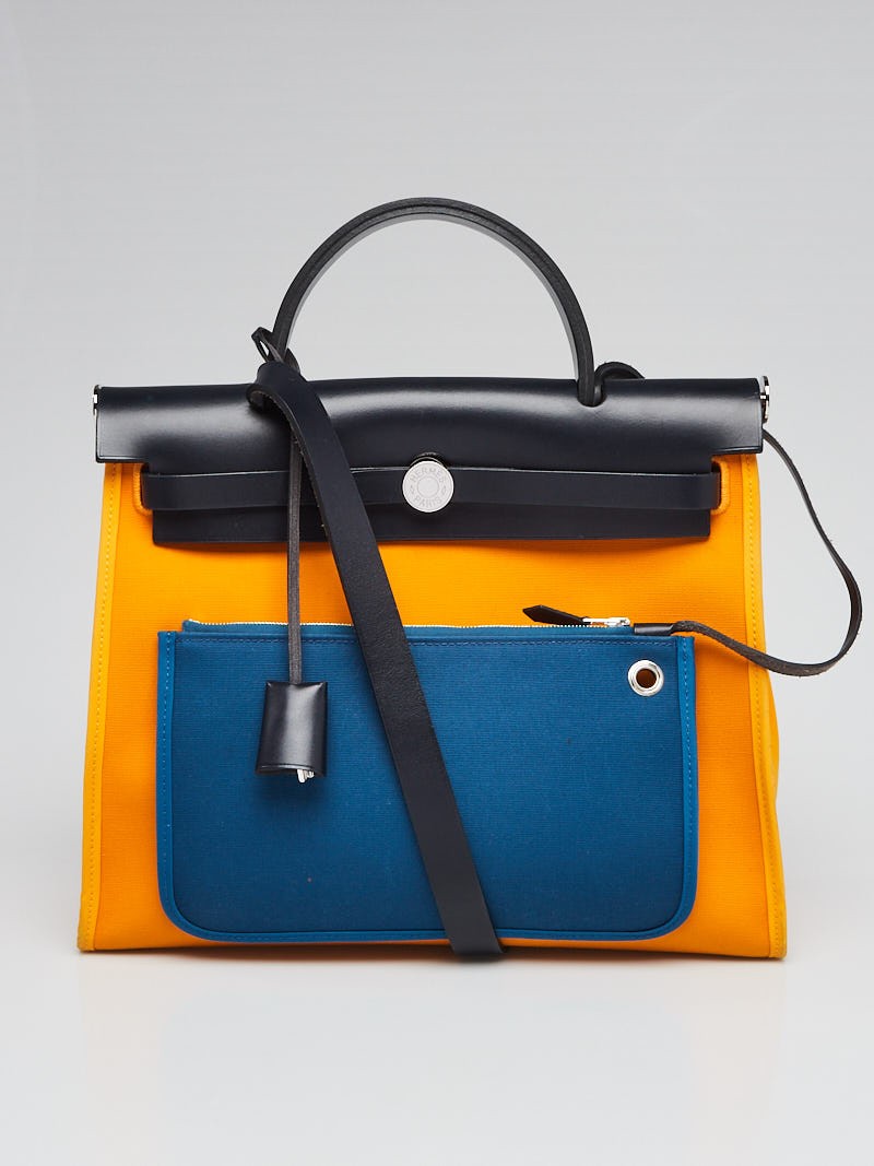 HERMES Tri-Color Jaune d'Or / Blue Izmir / Blue Royale Herbag Zip 31 PM -  BrandConscious Authentics