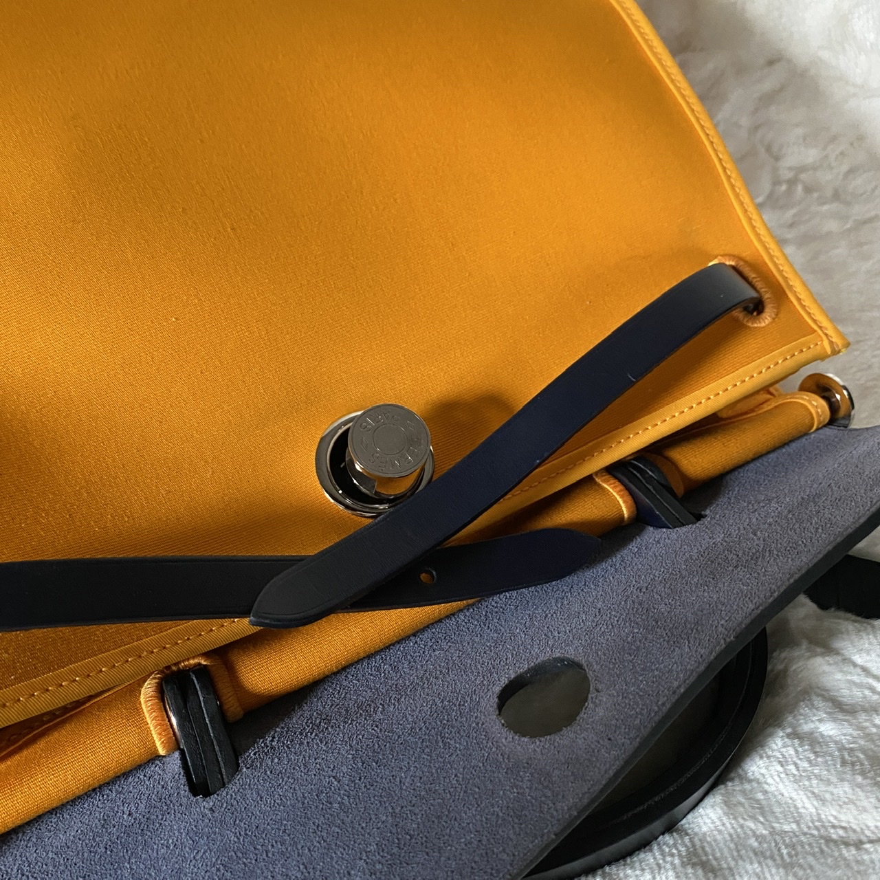 HERMES Tri-Color Jaune d'Or / Blue Izmir / Blue Royale Herbag Zip 31 PM -  BrandConscious Authentics