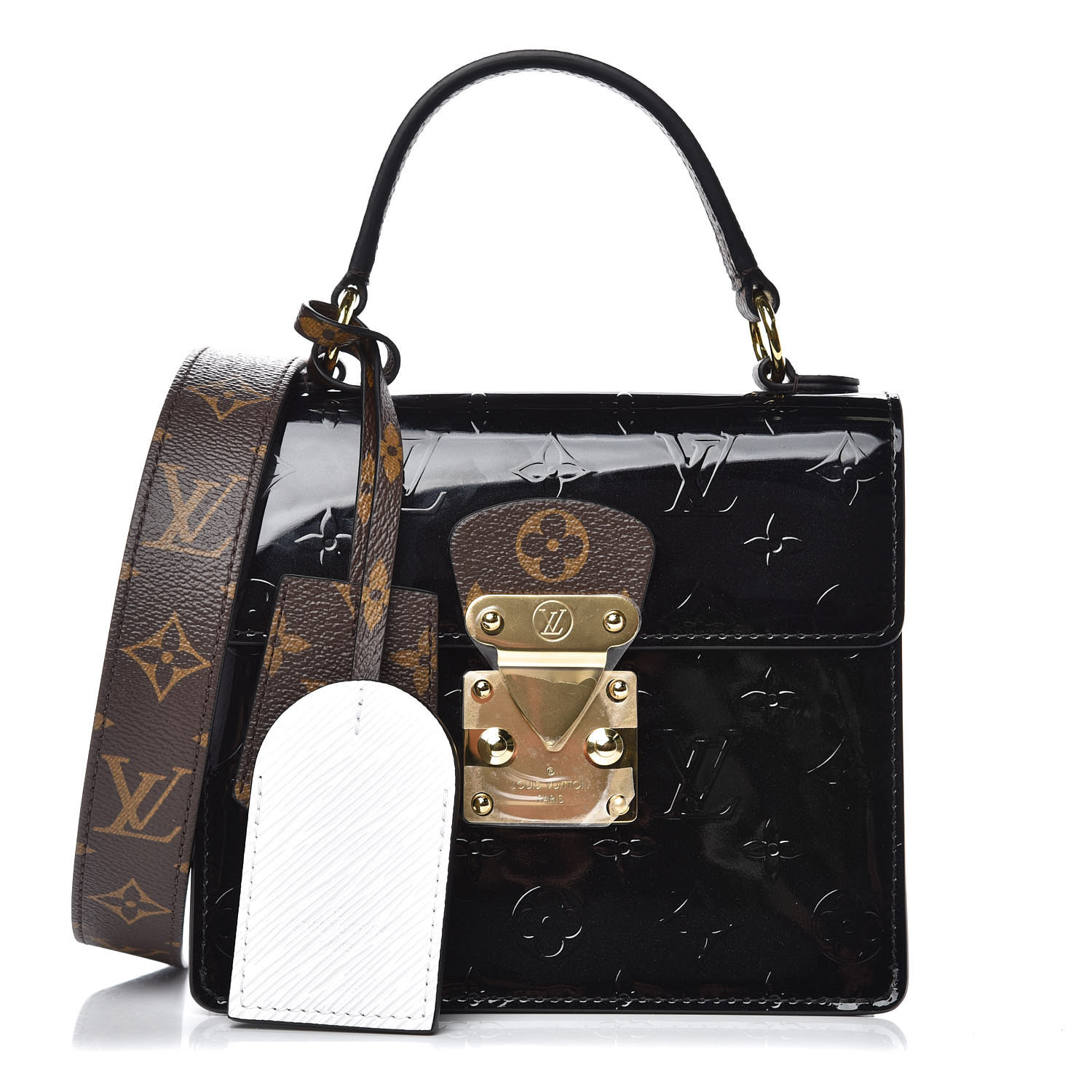 M90454 Louis Vuitton 2019 Monogram Vernis Spring Street-Cream