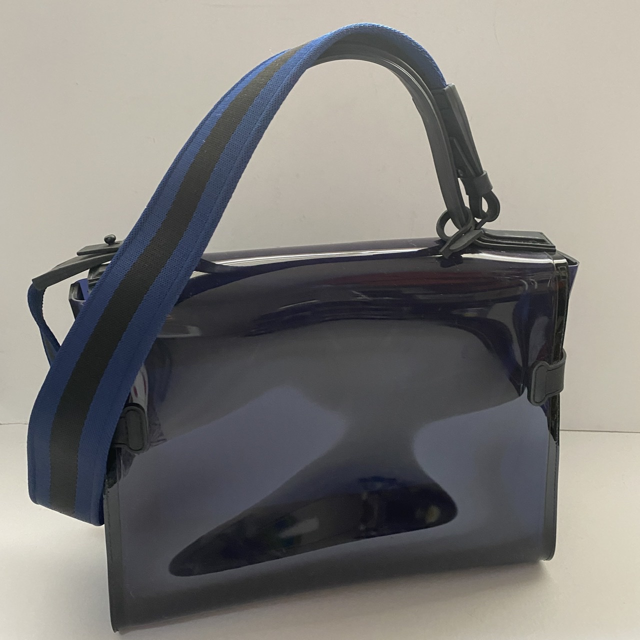 DELVAUX PVC Tempete Dark Night Satchel Blue De Prusse 1263606