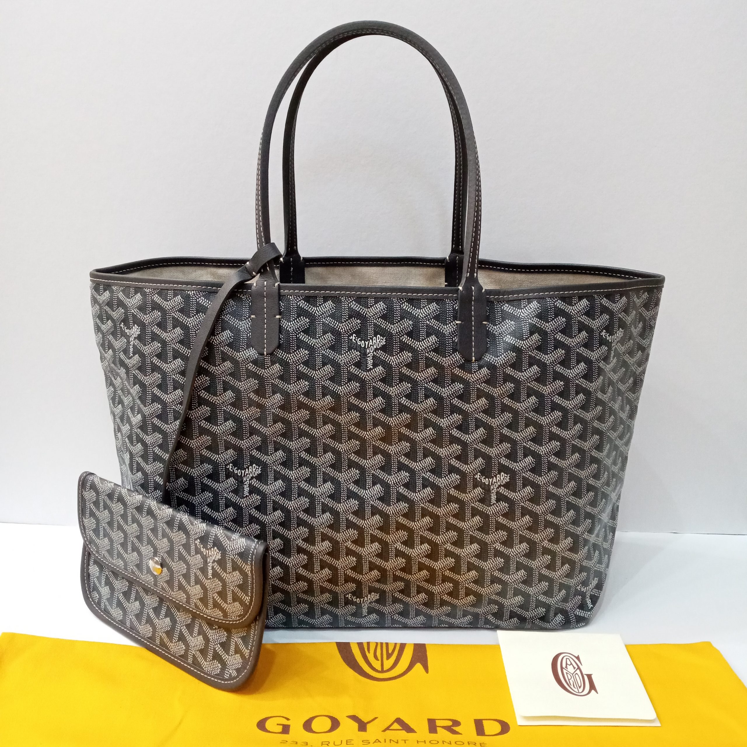 Goyard Grey Chevron Print Coated Canvas Artois PM Tote Bag - Yoogi's Closet