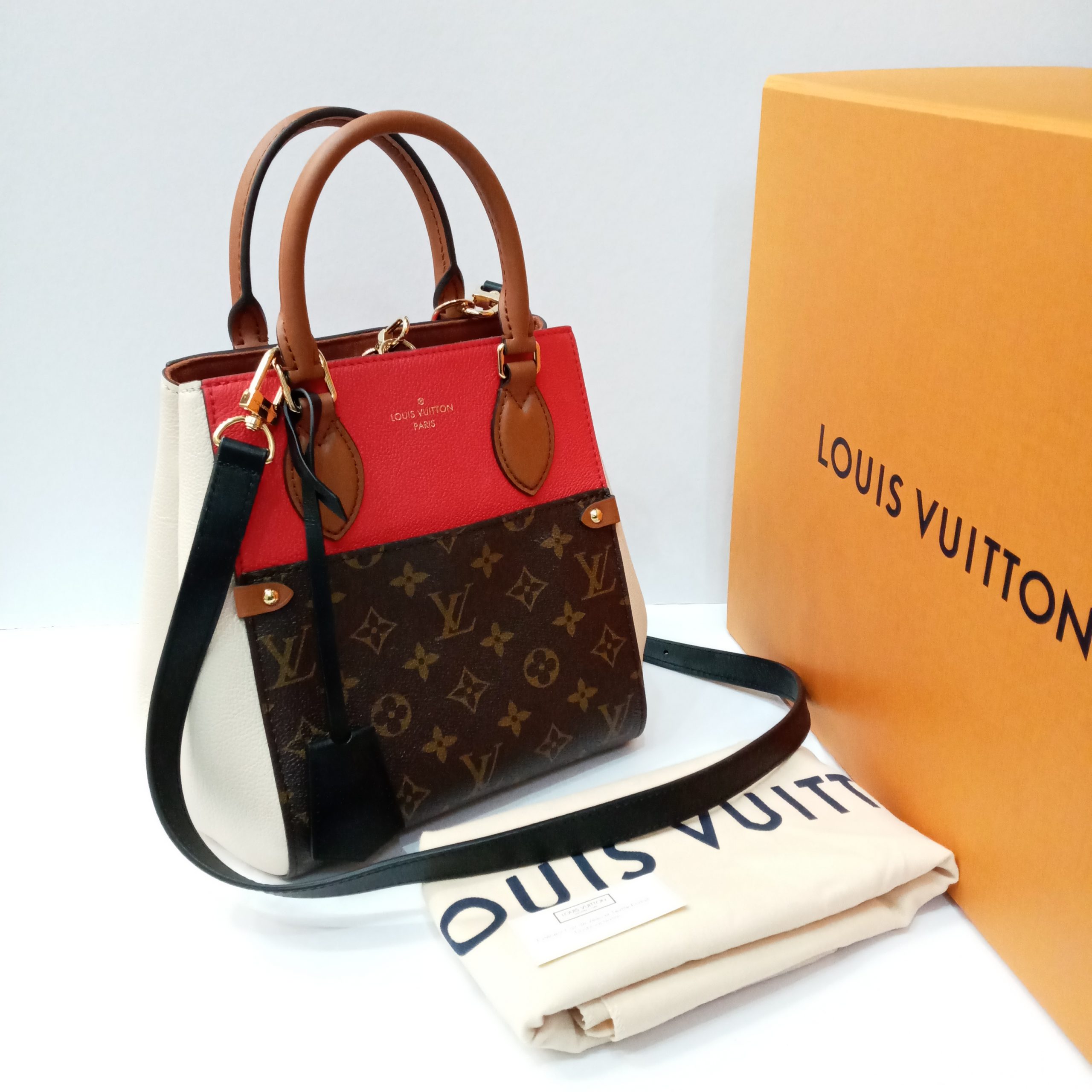 Louis Vuitton Vintage - Monogram Fold Tote PM Bag - Brown Red