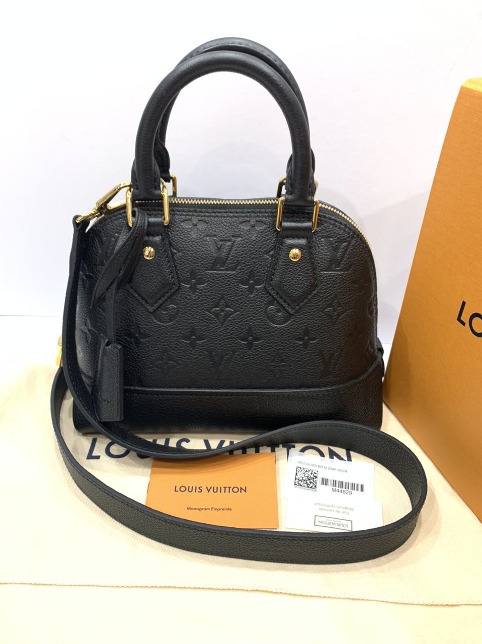 LOUIS VUITTON Neo Alma BB Monogram Empreinte M44829 Noir Black