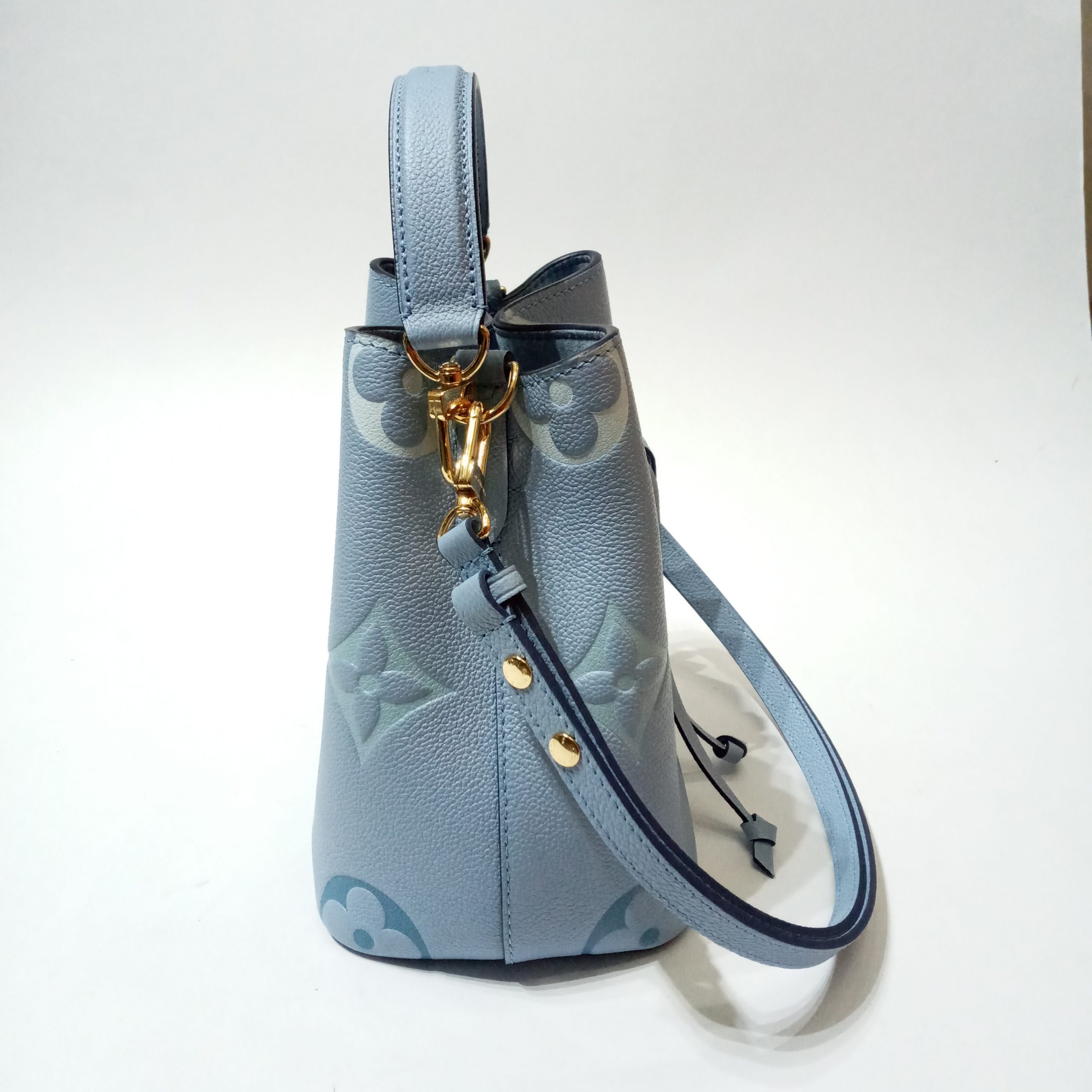 M45709 Louis Vuitton Monogram Empreinte NéoNoé BB Bucket Bag-Summer Blue