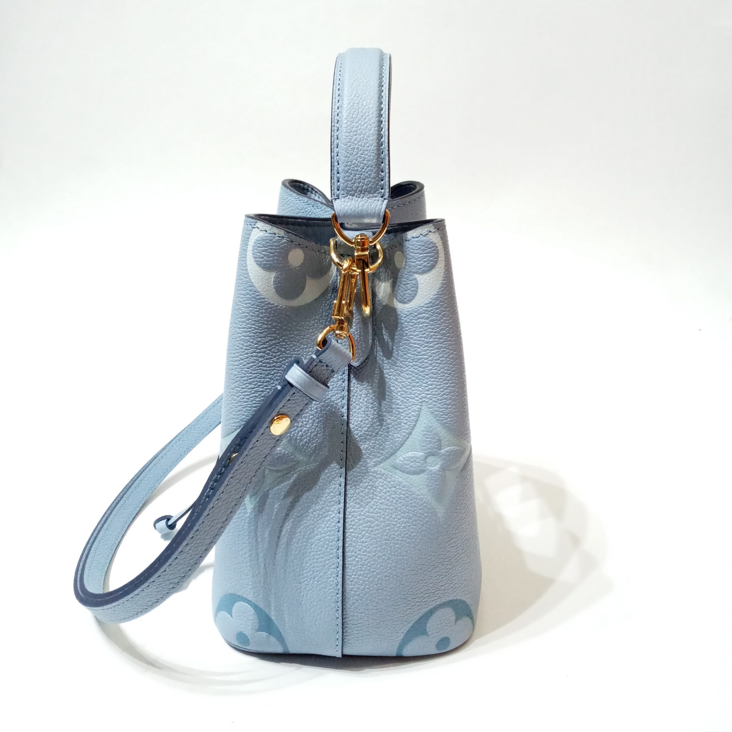 M45709 Louis Vuitton Monogram Empreinte NéoNoé BB Bucket Bag-Summer Blue