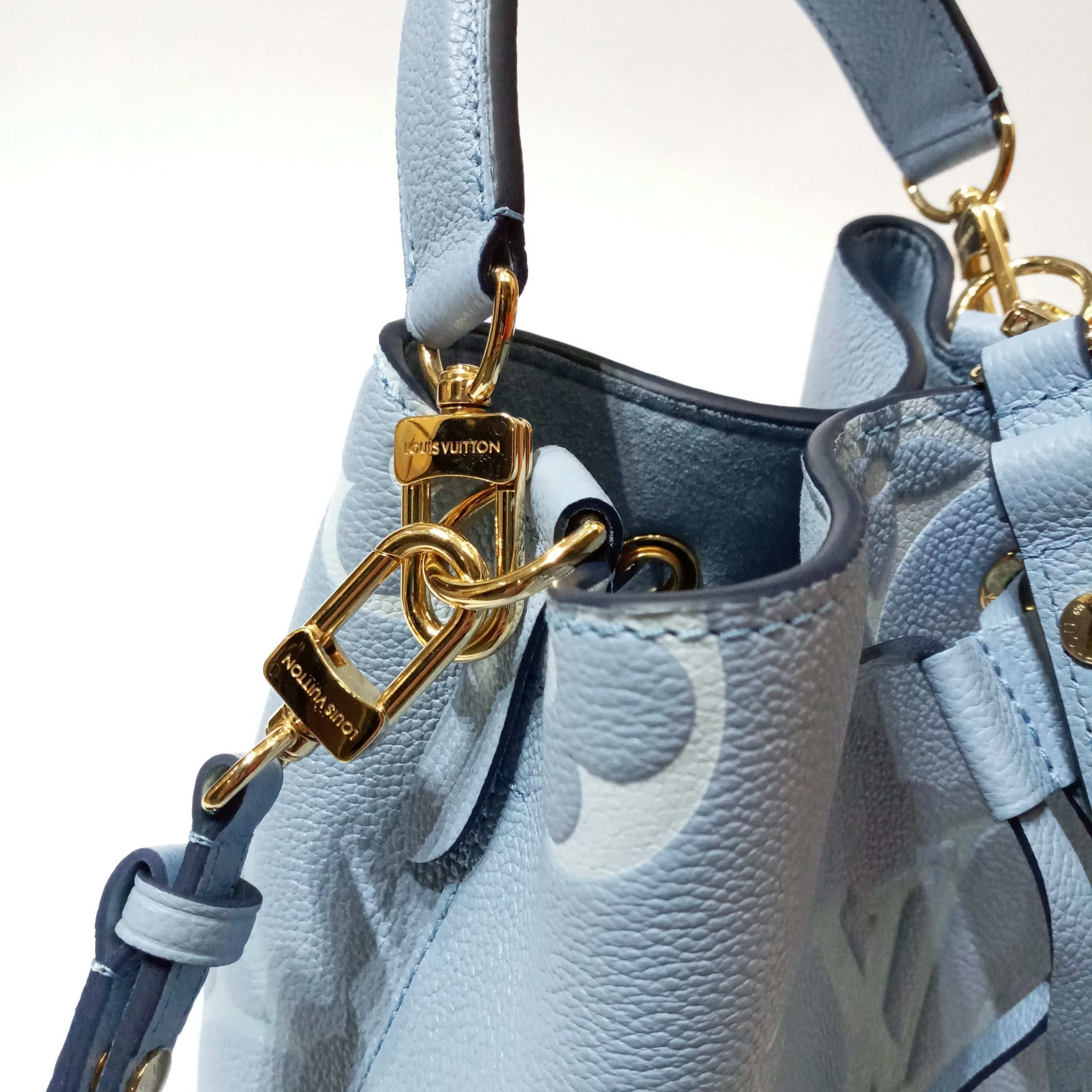 M45709 Louis Vuitton Monogram Empreinte NéoNoé BB Bucket Bag-Summer Blue