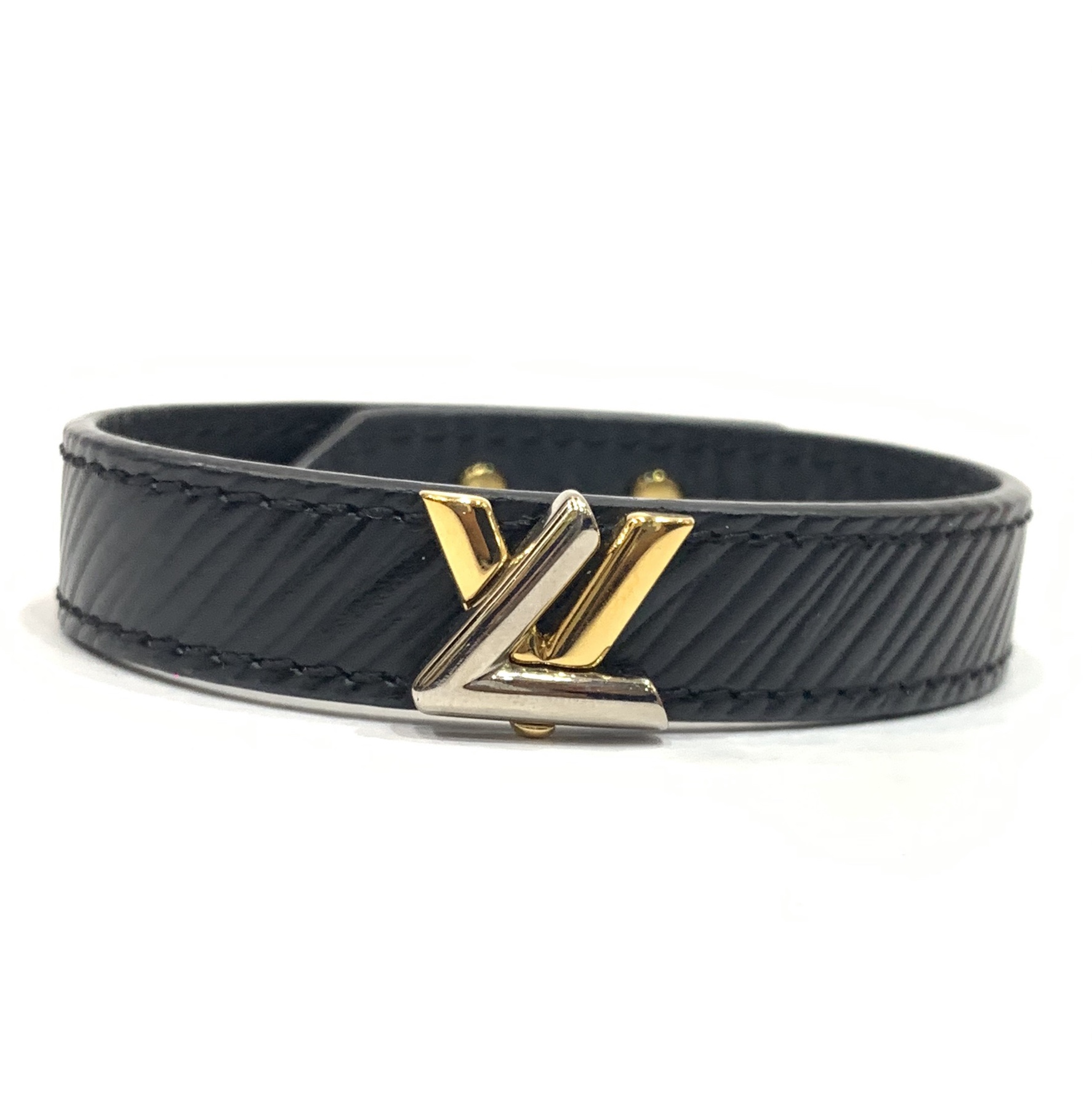 Louis Vuitton Twist Bracelet Black Leather ref.67547 - Joli Closet