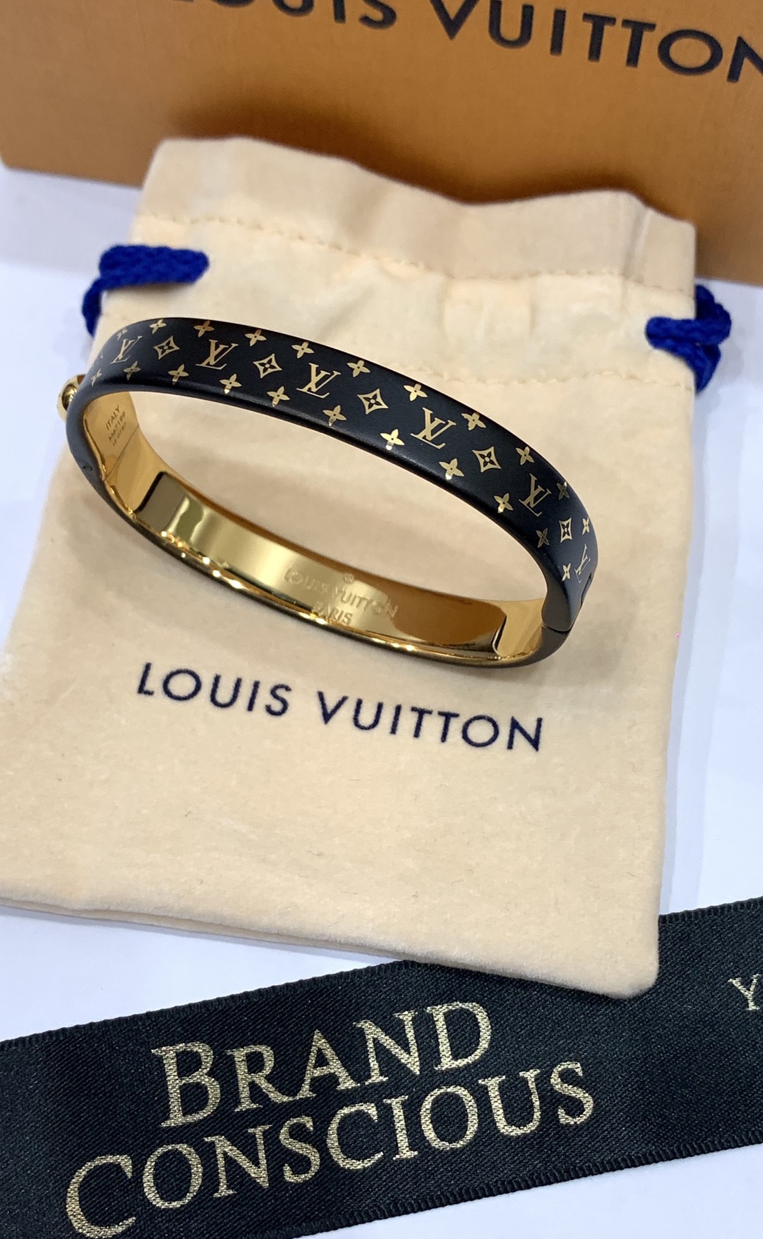 Shop Louis Vuitton Nanogram cuff (M64840, M64839) by lufine