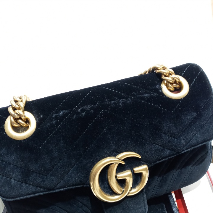 GG Marmont Flap velvet bag Gucci, buy pre-owned at 999 EUR