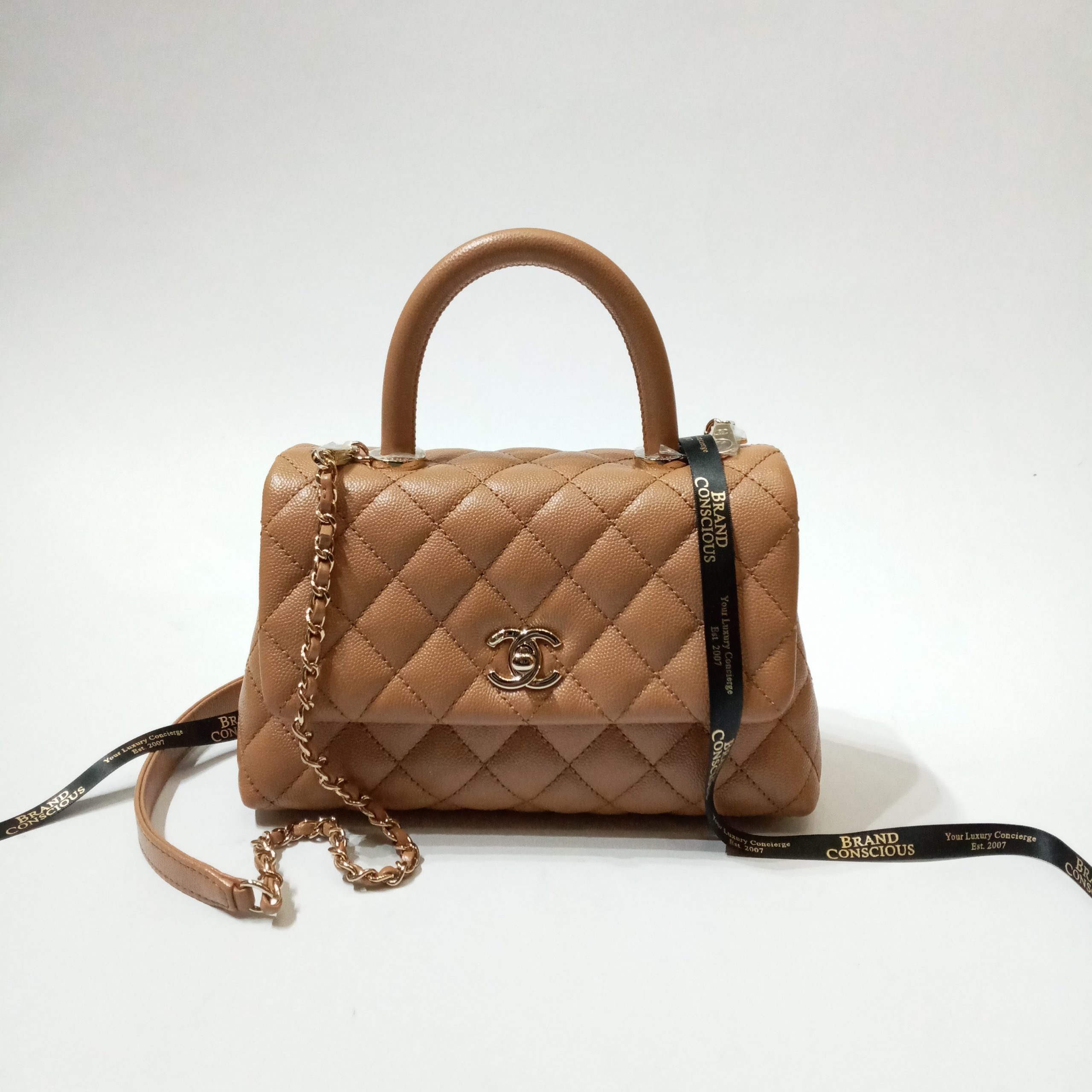 Chanel Caviar Mini Coco Handle Caramel - BrandConscious Authentics