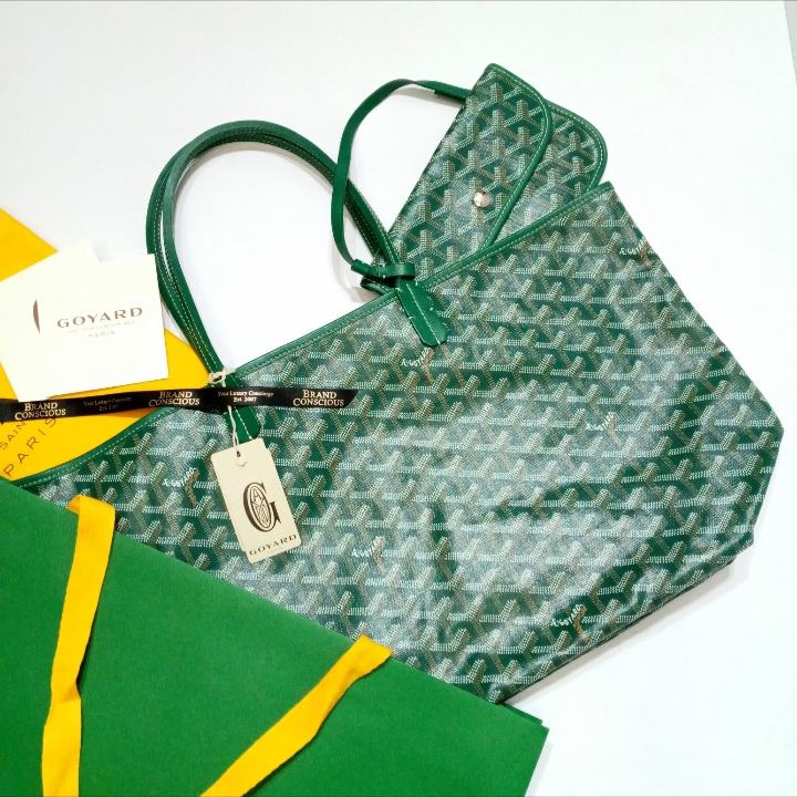 Goyard Saint Louis PM Tote Bag Green - THE PURSE AFFAIR