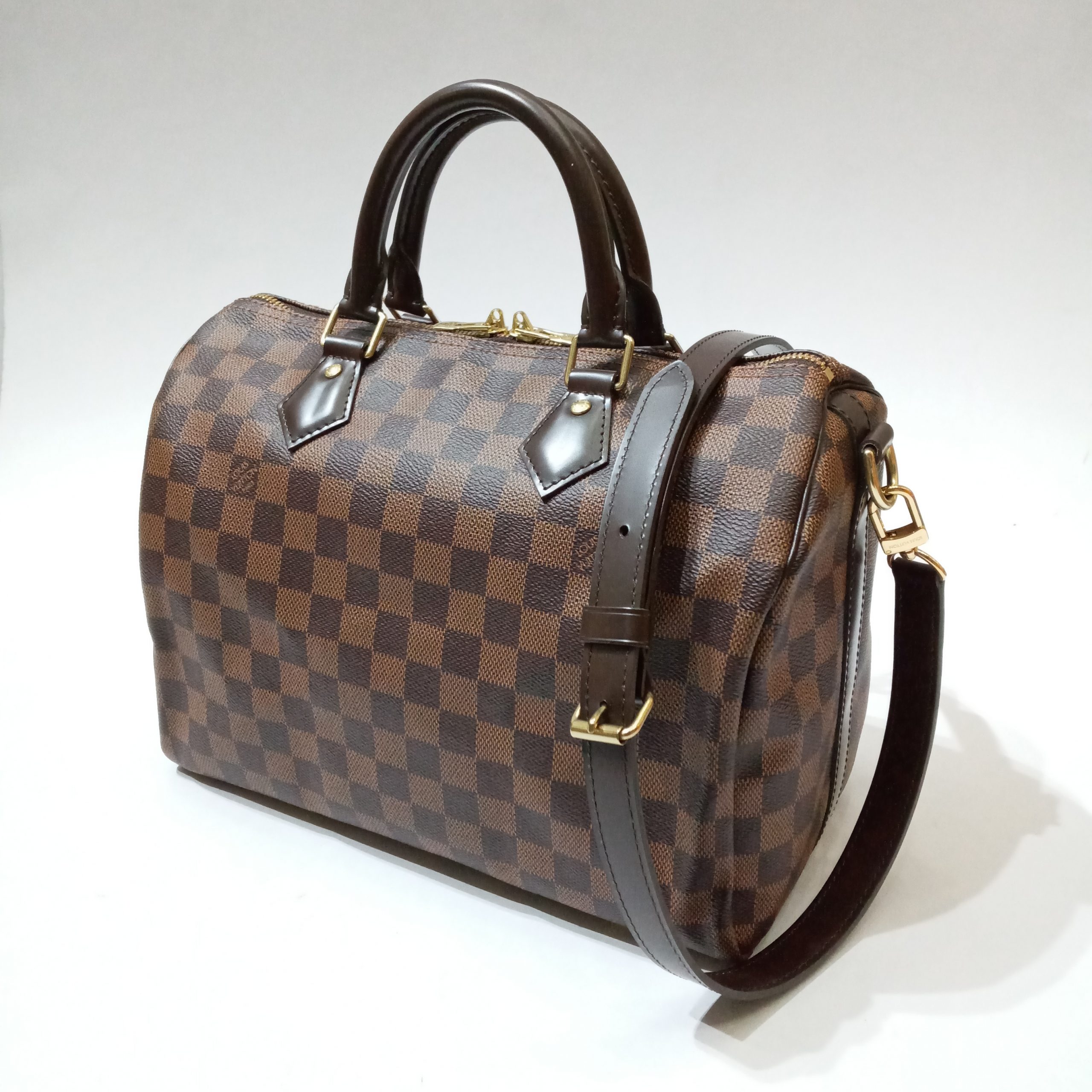 Louis Vuitton Speedy Bandouliere 30 Damier Ebene Review,Modelling