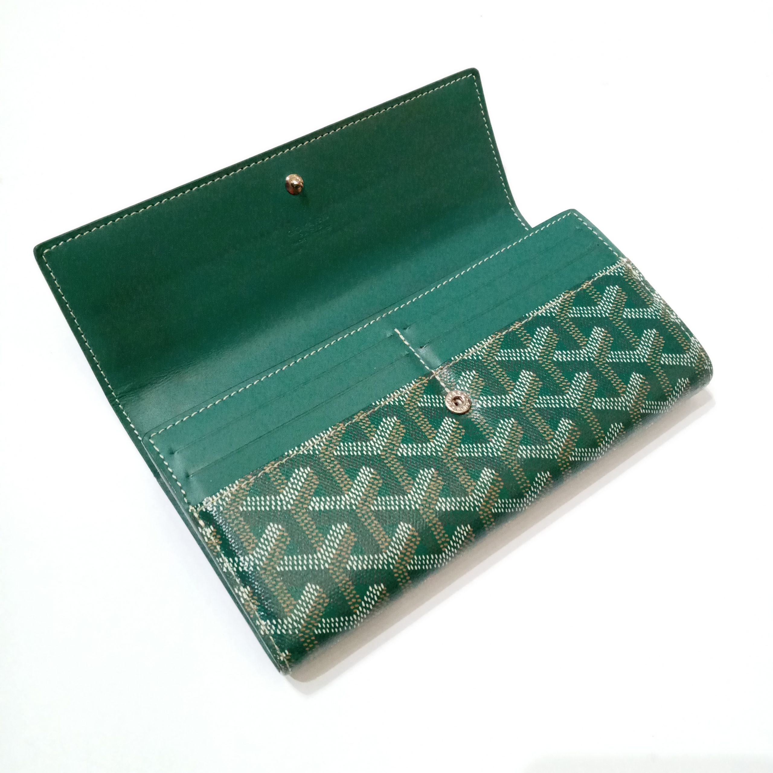 Goyard Green Goyardine Varenne Wallet Above Excellent Condition at 1stDibs