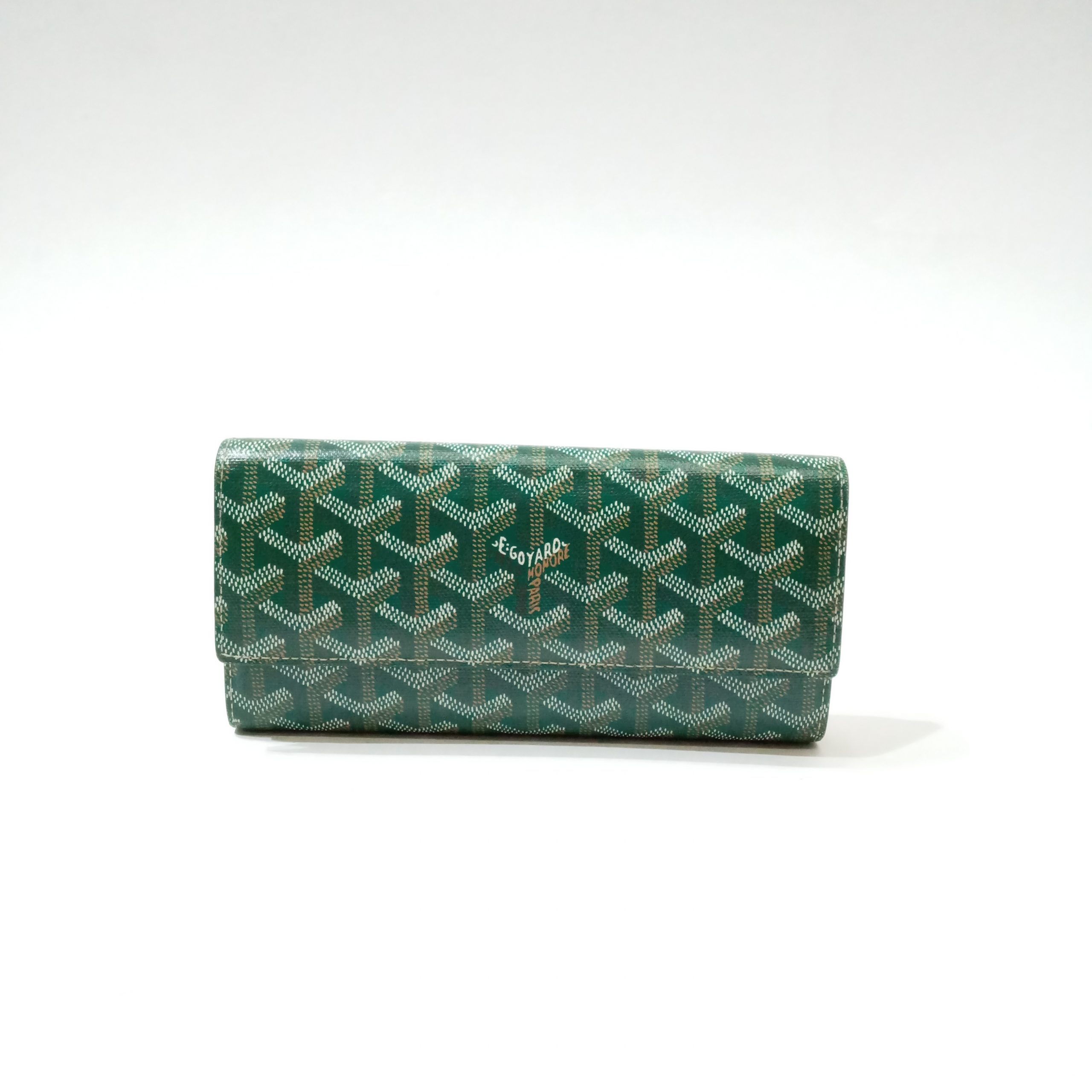 Goyard Green Goyardine Varenne Wallet Above Excellent Condition at