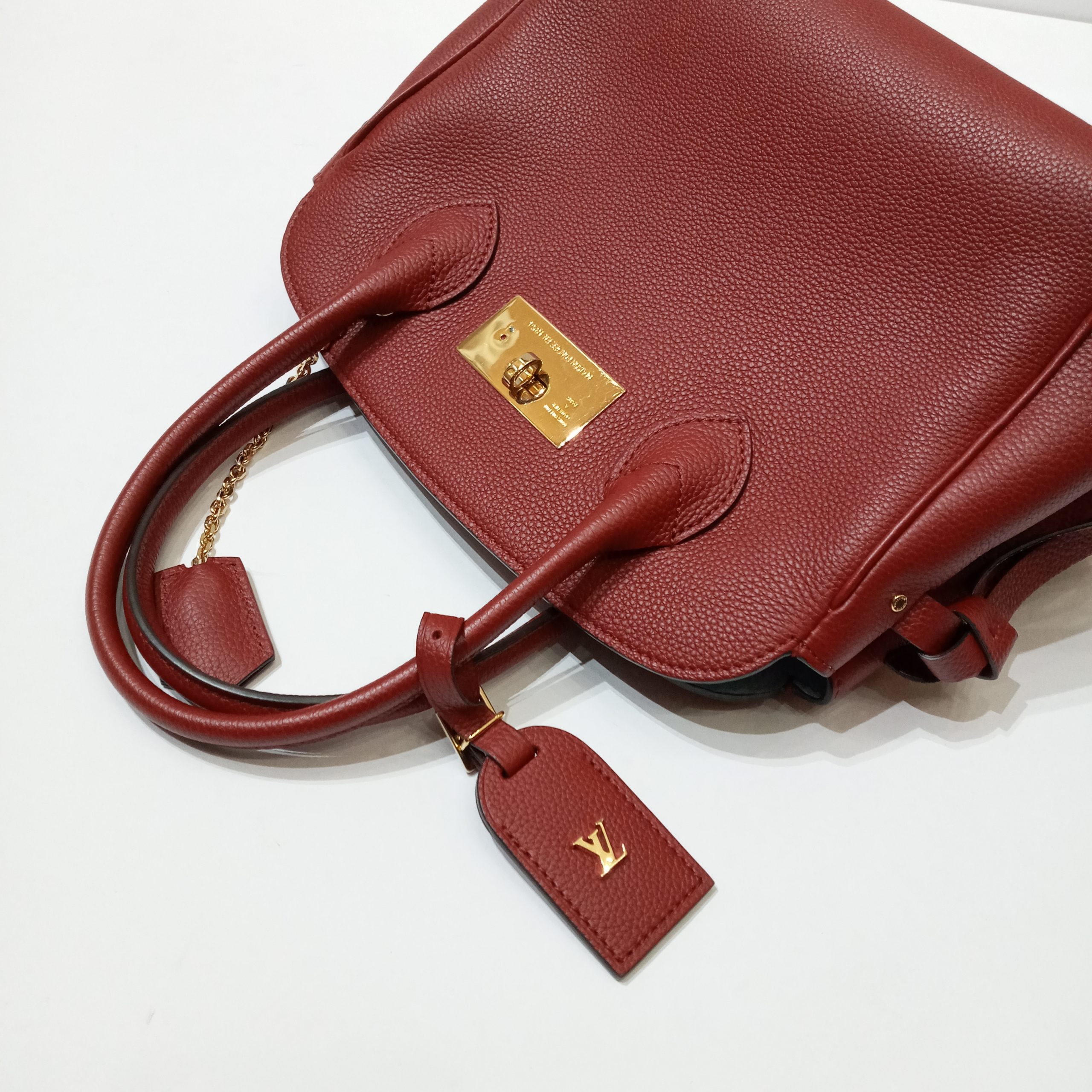 Louis Vuitton Milla PM, Red with Gold Hardware, Preowned in