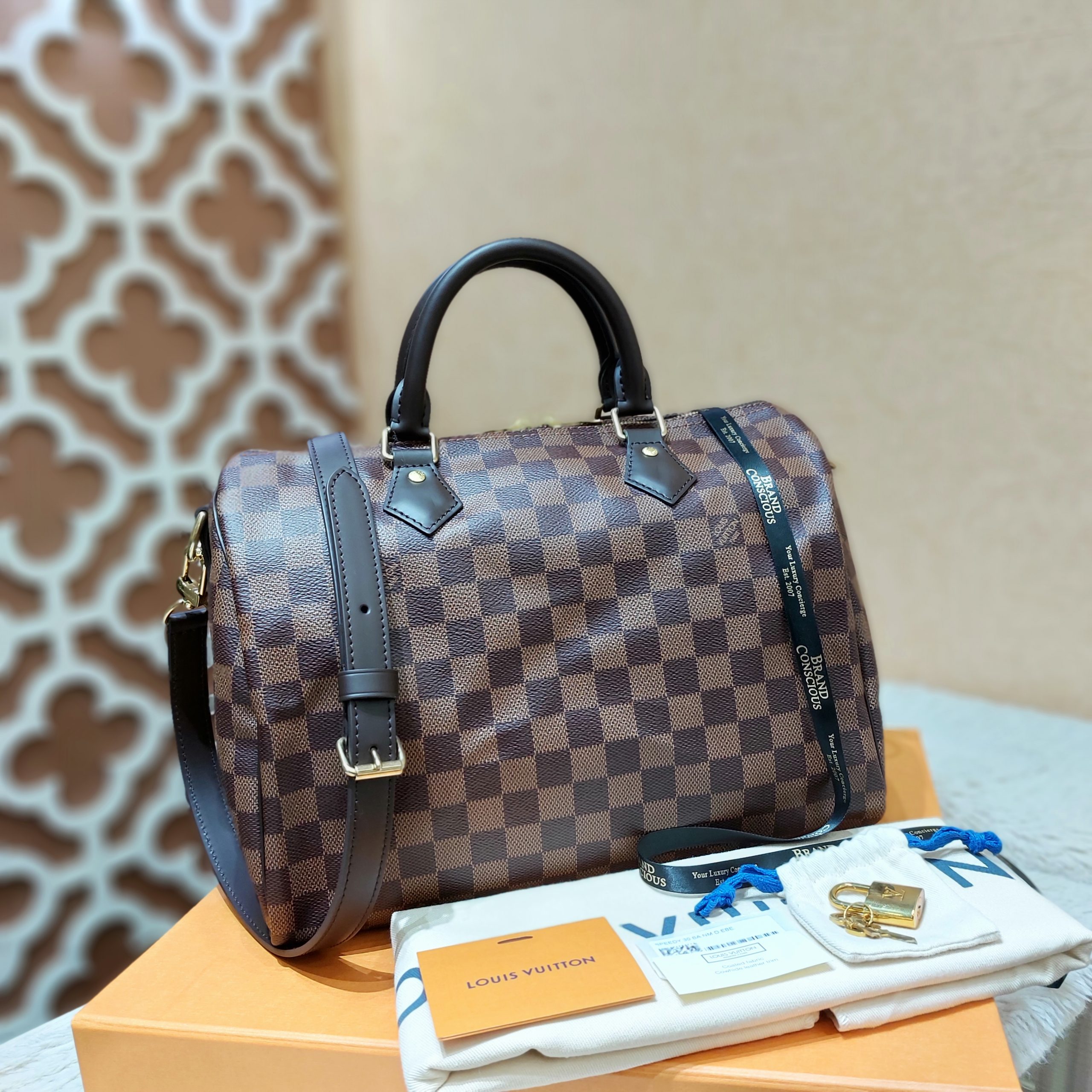 LOUIS VUITTON DAMIER EBENE, CLEANING, CONDITIONING, HOW TO, SPEEDY  BANDOULIERE …