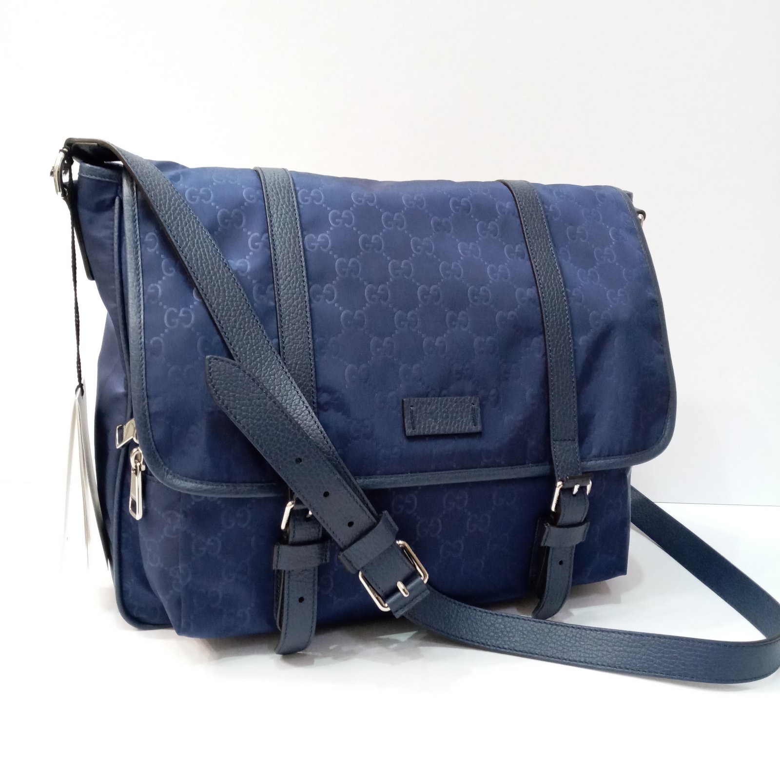 Gucci Nylon Monogram Messenger Bag blue - BrandConscious Authentics