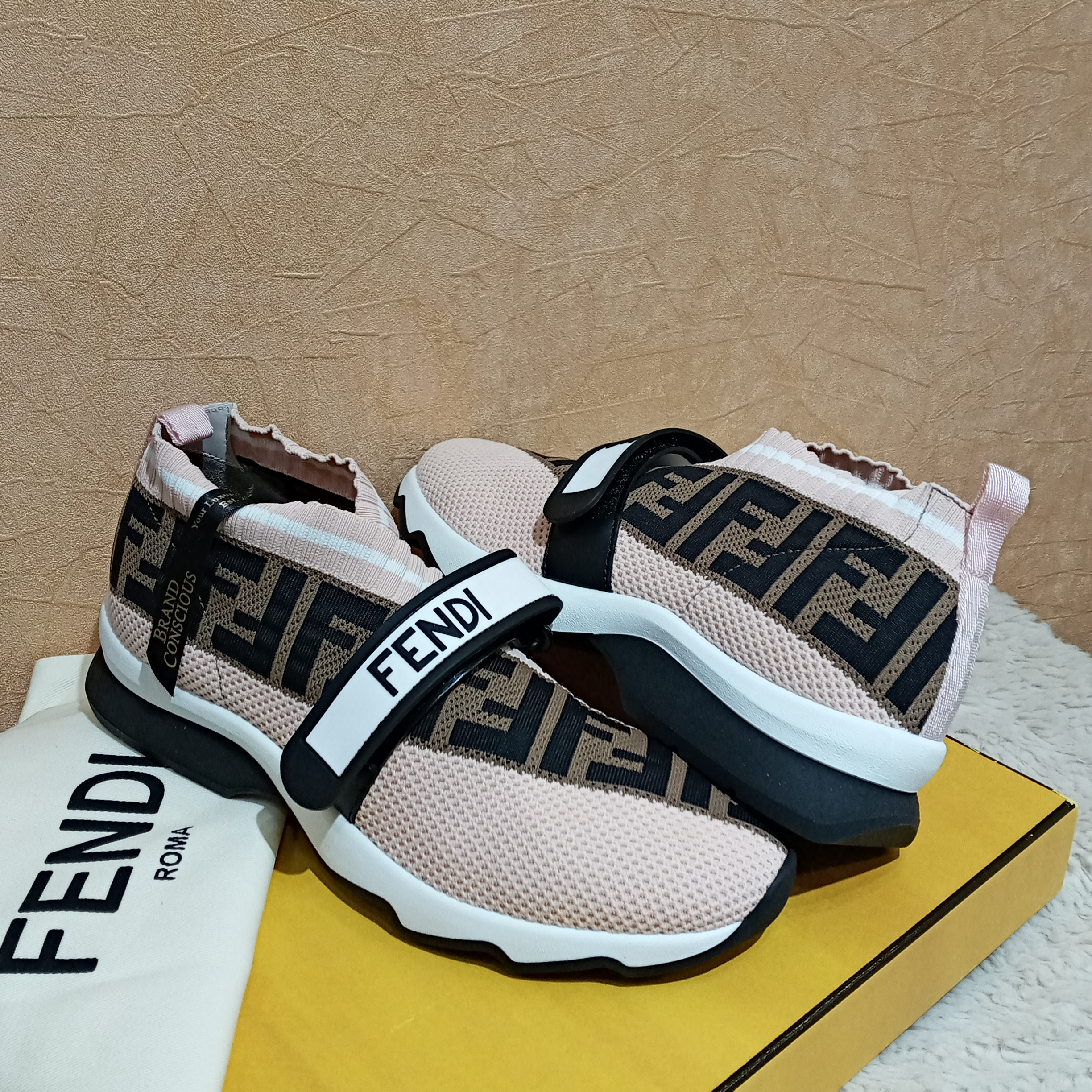 Fendi Rockoko FF Knit Sneakers - Bergdorf Goodman