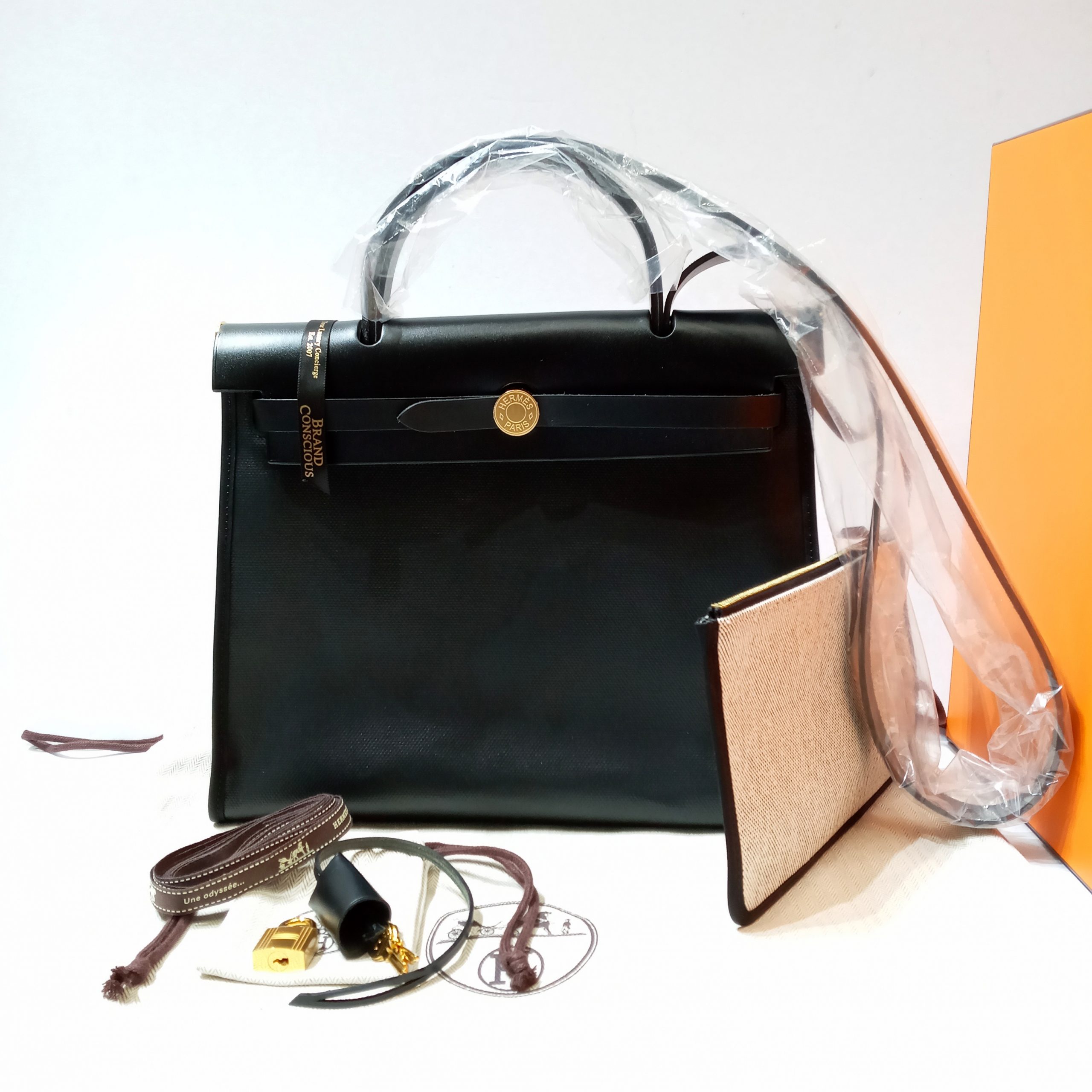 Hermes Herbag 31 In Trench And Ebene With Gold Hardware – Found