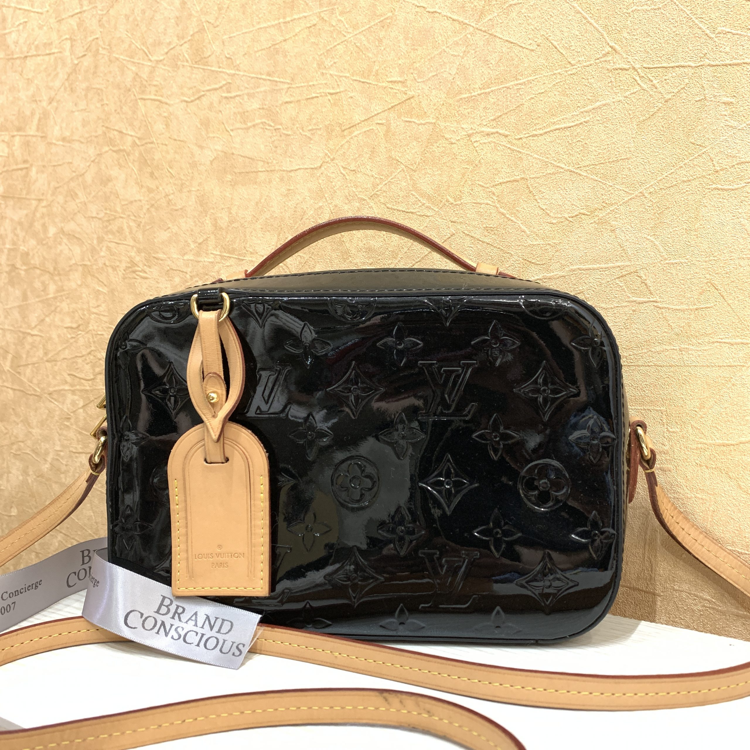 Louis Vuitton Black Monogram Vernis Leather Santa Monica