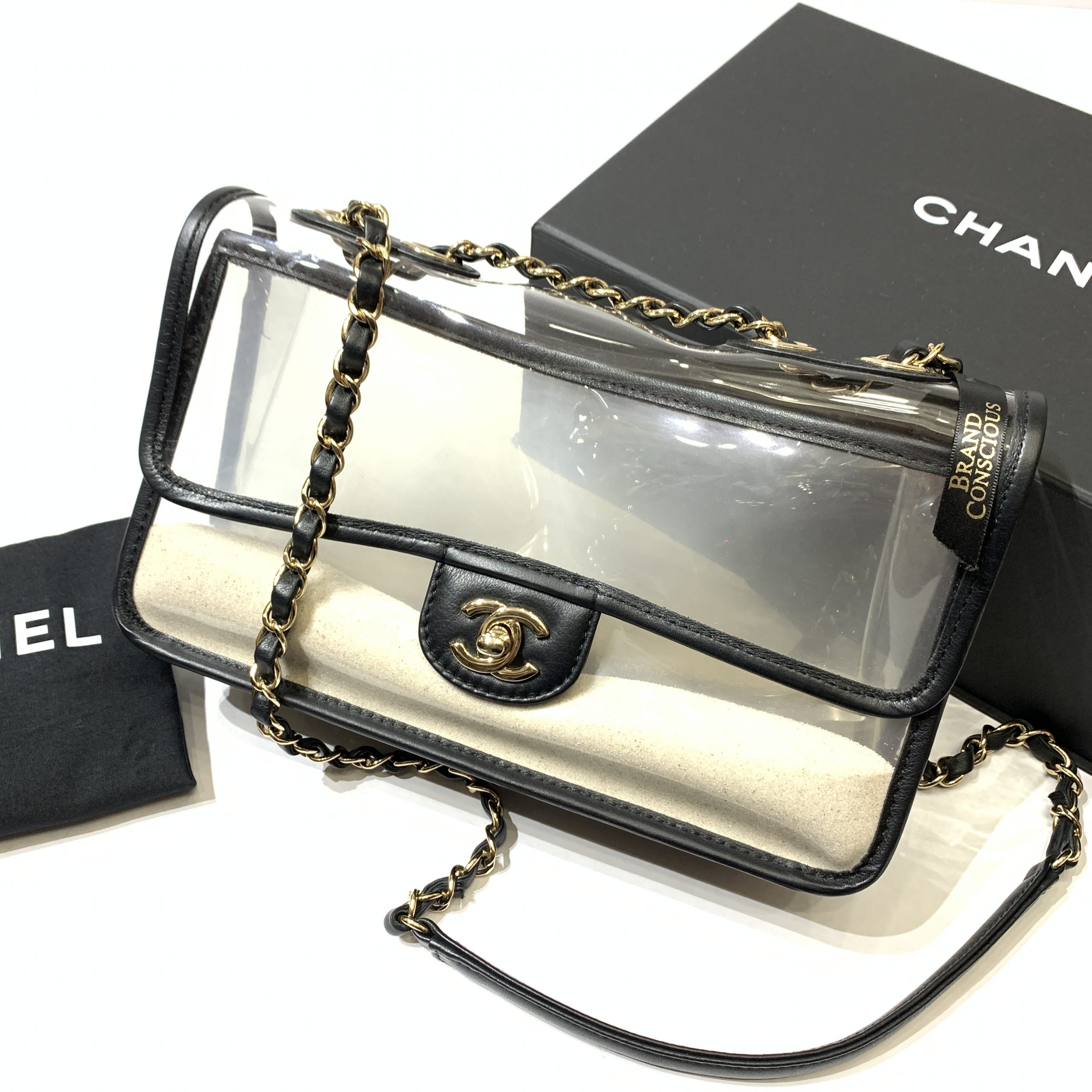 CHANEL Coco Sand PVC Flap Bag Runway Medium