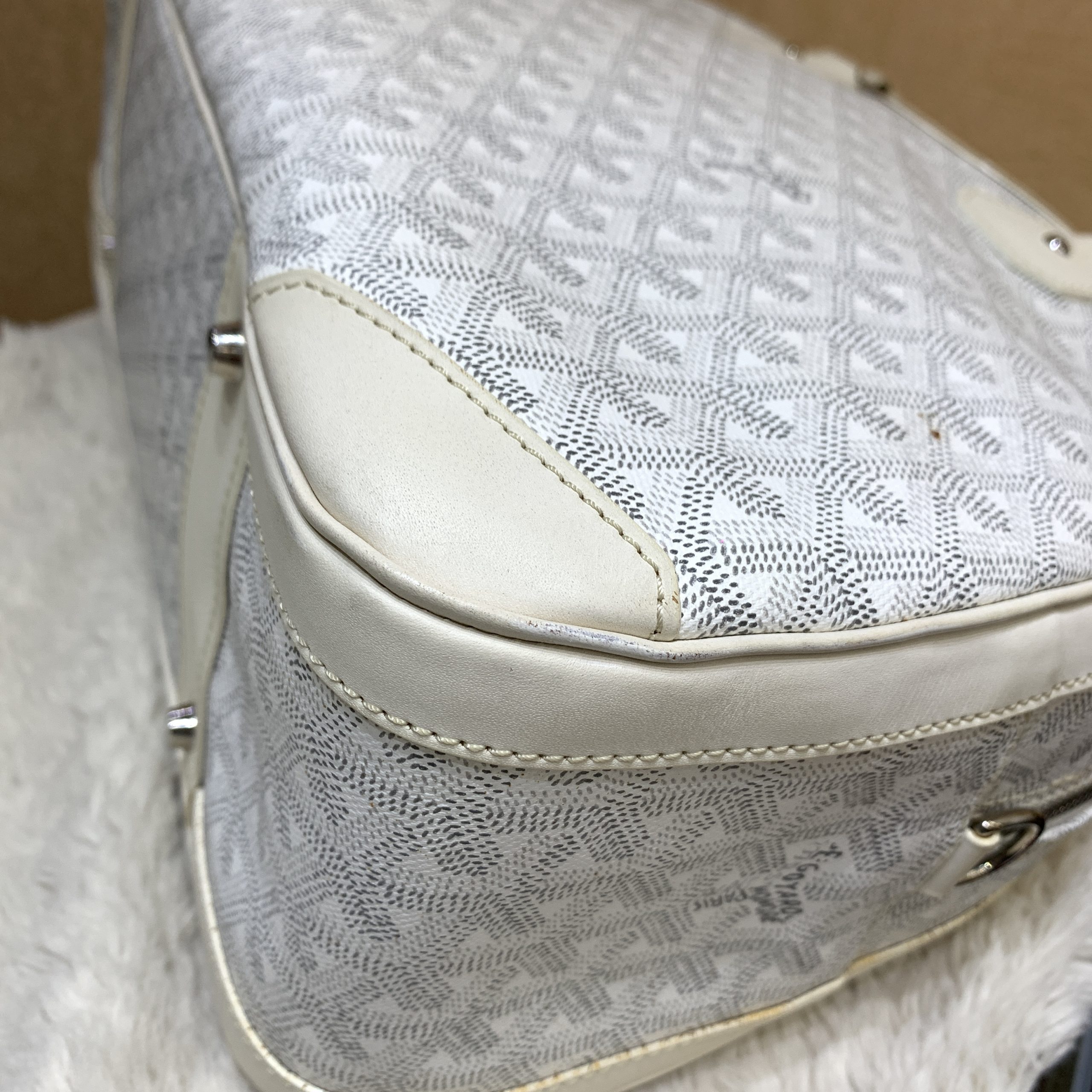 Goyard White Coated Canvas St. Jeanne GM Bowler Bag - Yoogi's Closet