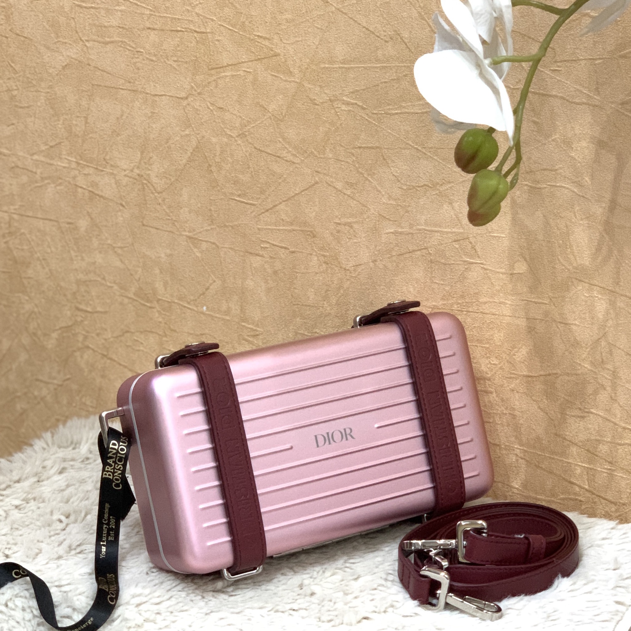 Dior x RIMOWA Personal Clutch On Strap Aluminium Pink in Aluminium/Grained  Calfskin with Silver-tone - US