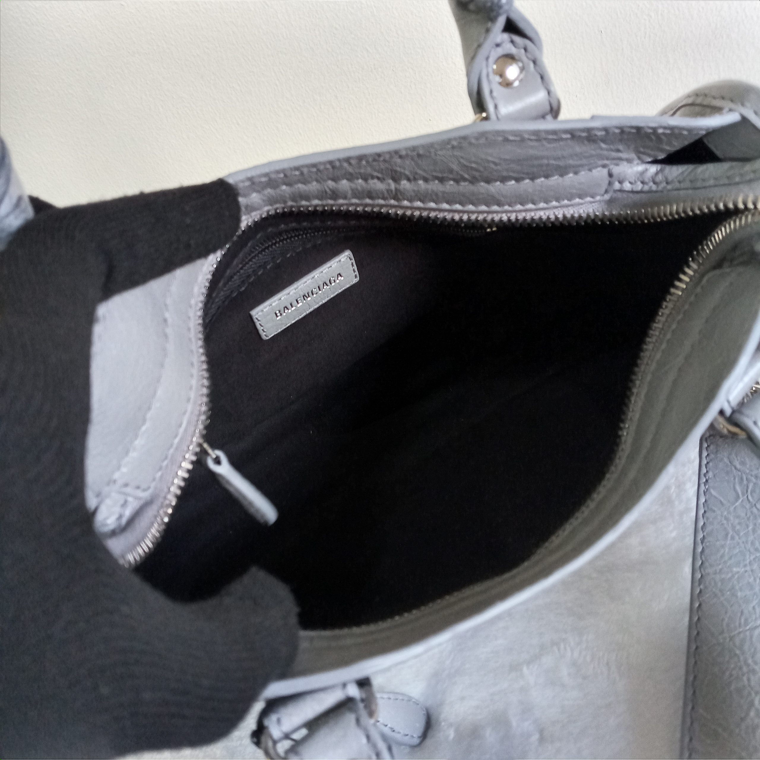 Balenciaga Lambskin Leather 12 Silver Mini City Bag - BrandConscious Authentics