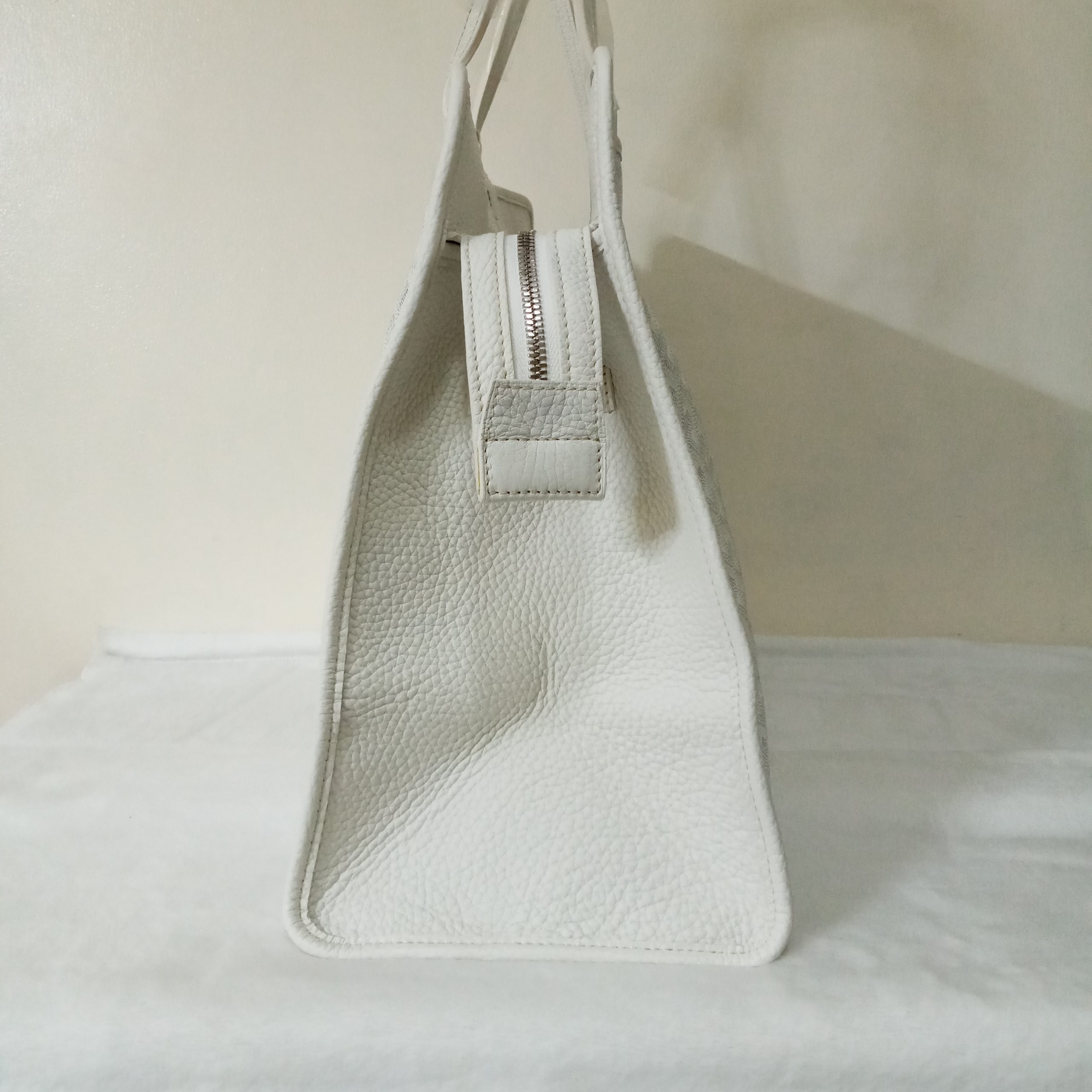 Goyard White Goyardine Sac Hardy PM Leather Cloth Cloth ref.128395