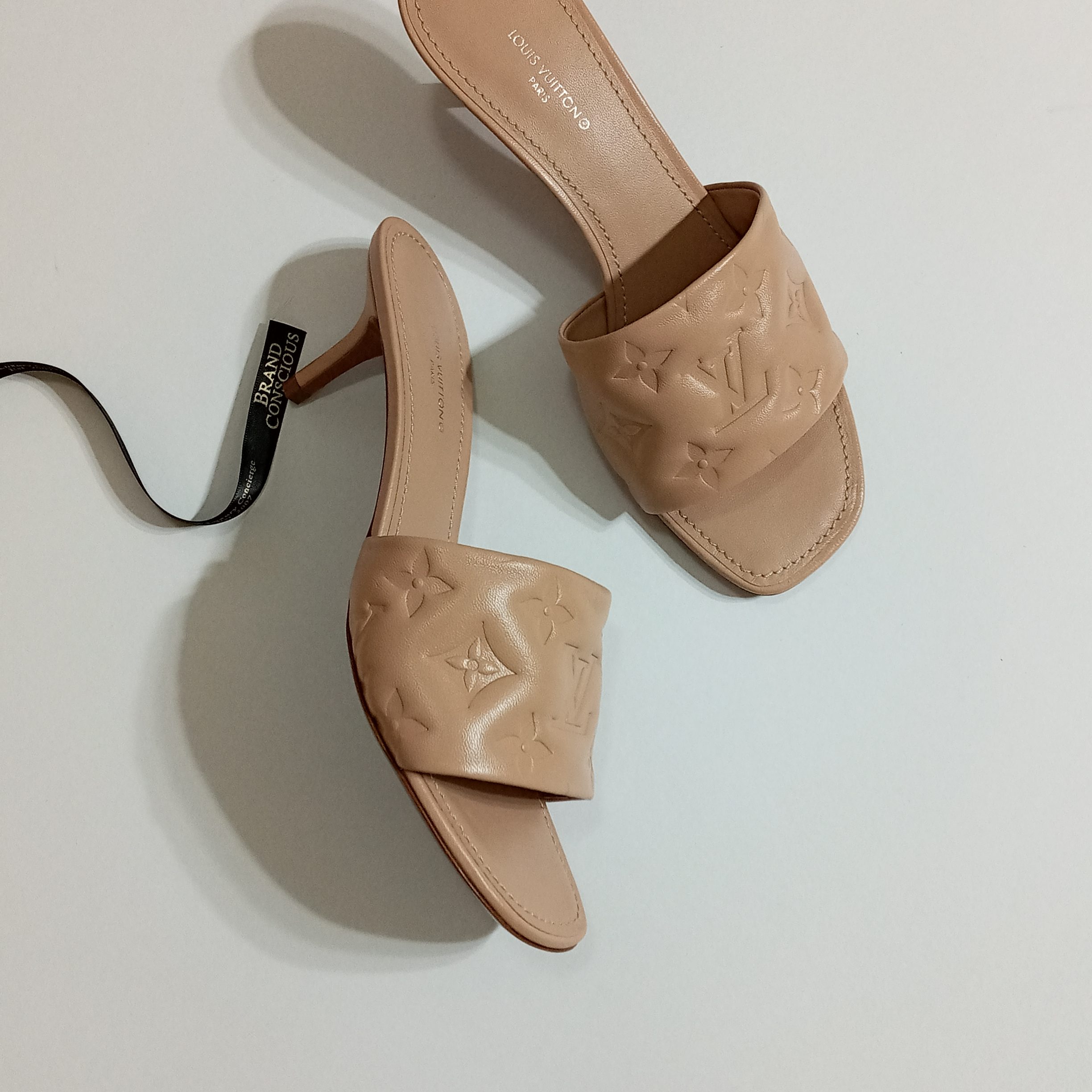 Louis Vuitton Revival Mule Nude Sandals Size 37 - BrandConscious