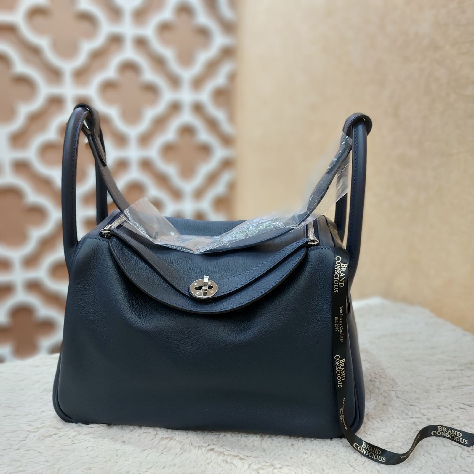 Hermes Lindy 30cm Bleu Nuit PHW - BrandConscious Authentics