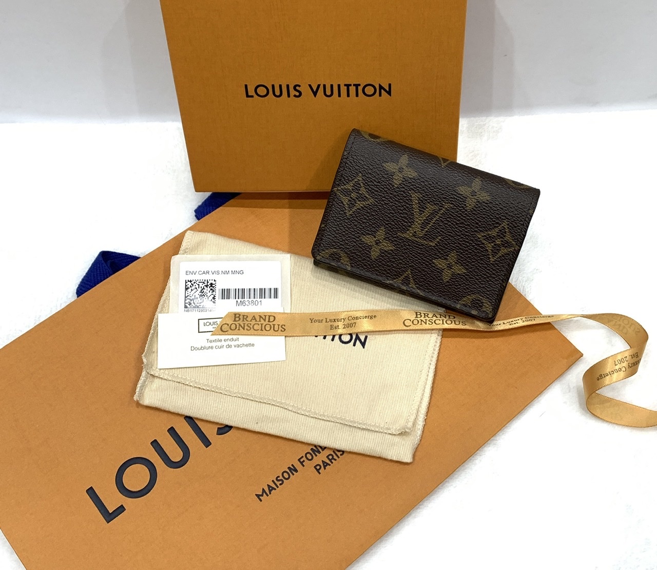 LOUIS VUITTON Enveloppe Carte de visite Business Card Holder Card Case  M63801