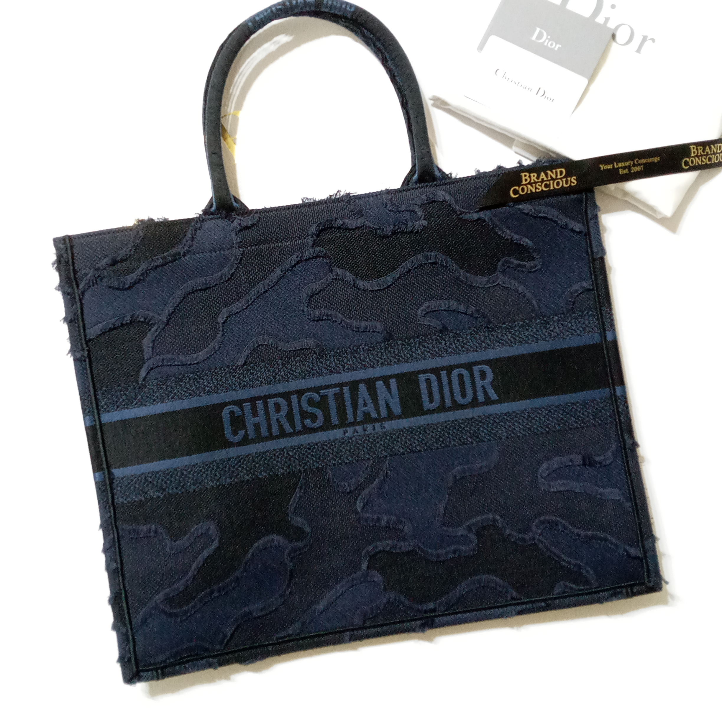 Christian Dior Book Tote Large Bag Oblique Canvas Navy M1286ZRIW 90190531