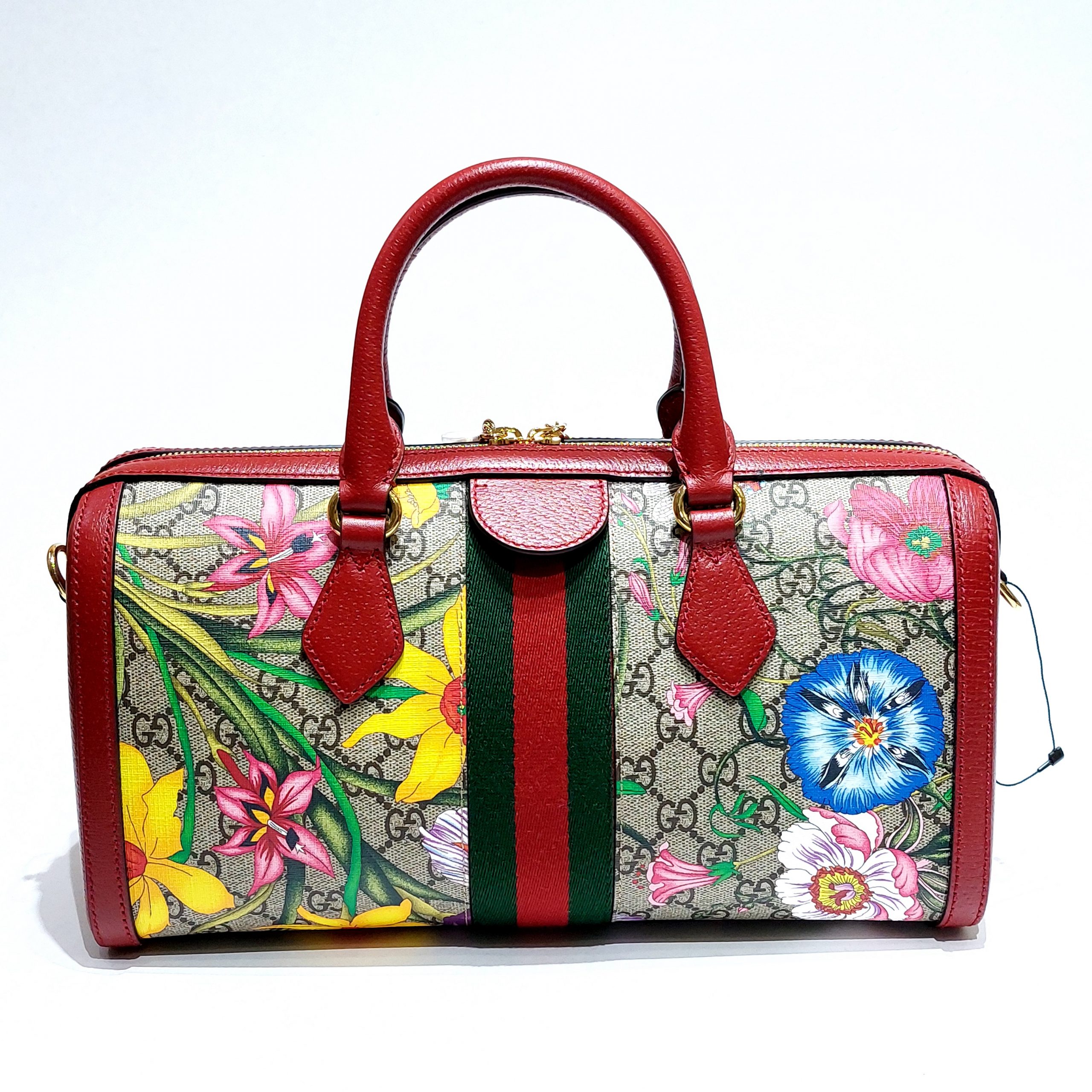 Gucci GG Web Boston Bag with Red and Green Stripe - A World Of Goods For  You, LLC