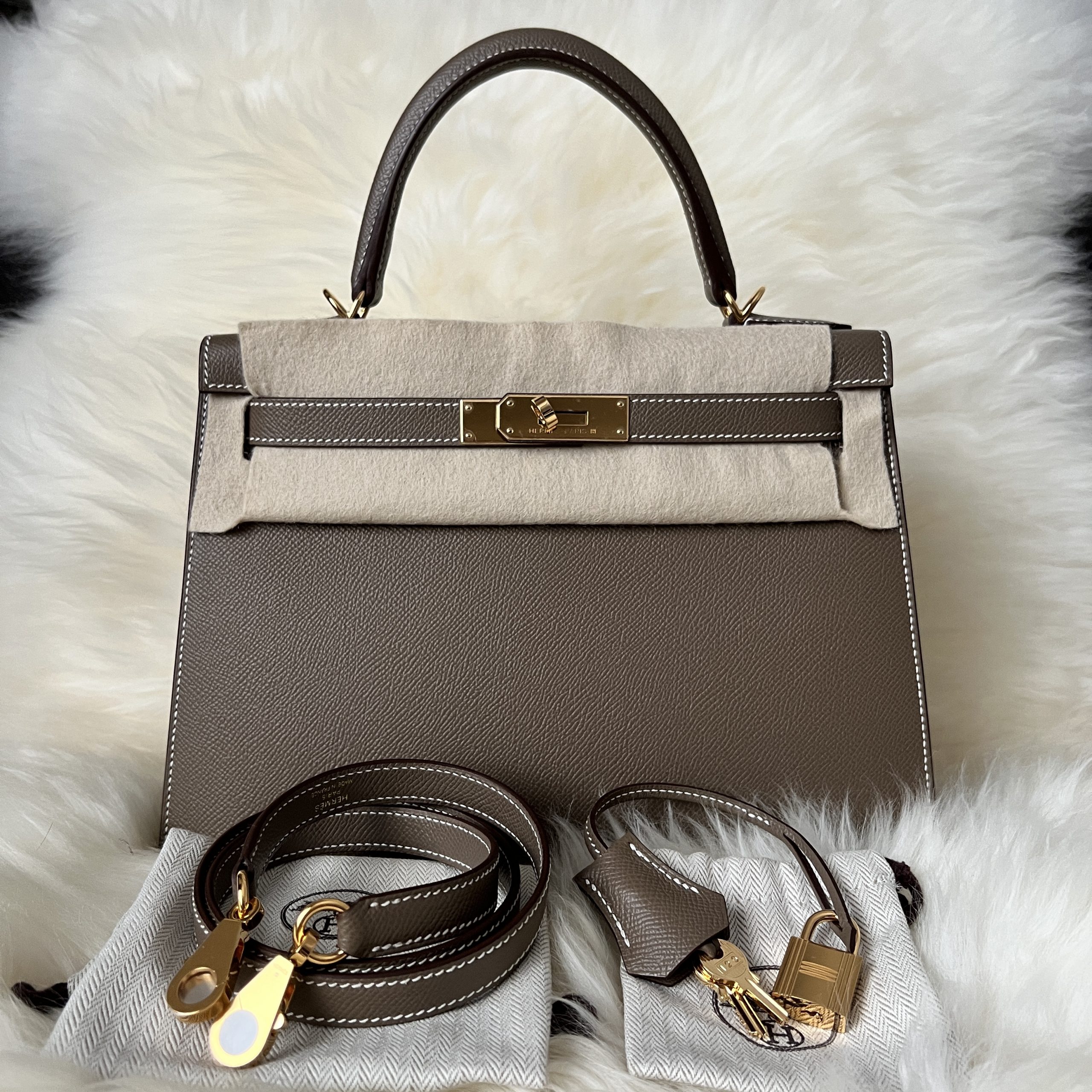 HERMES Epsom Kelly Sellier 28 Etoupe 1298303