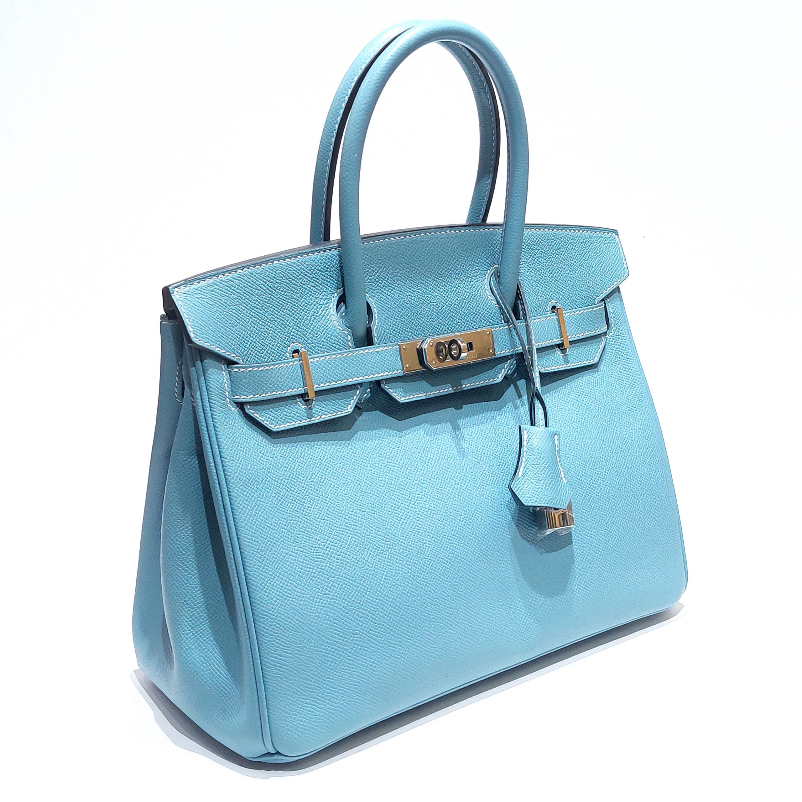 Hermes Birkin 30 Bleu Glacier Epsom Palladium Hardware #X - Vendome Monte  Carlo