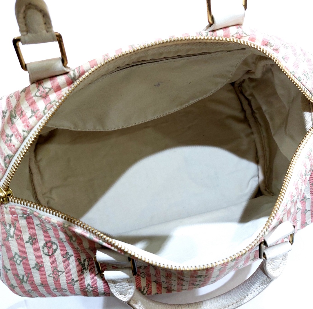 Louis Vuitton Pink/White Monogram Mini Lin Croisette Speedy 30