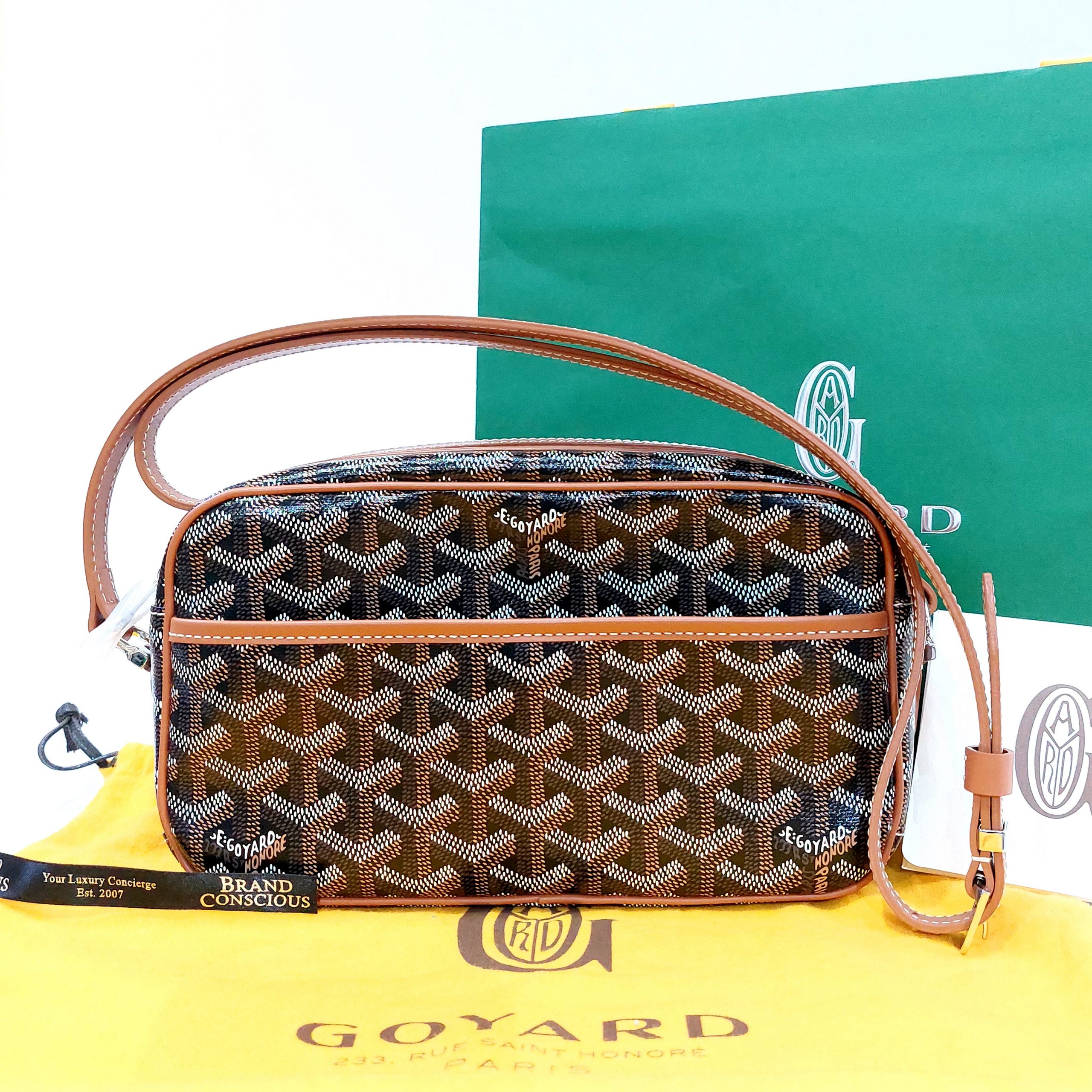 Goyard Goyardine Sac Cap Vert Tan Crossbody Bag - BrandConscious