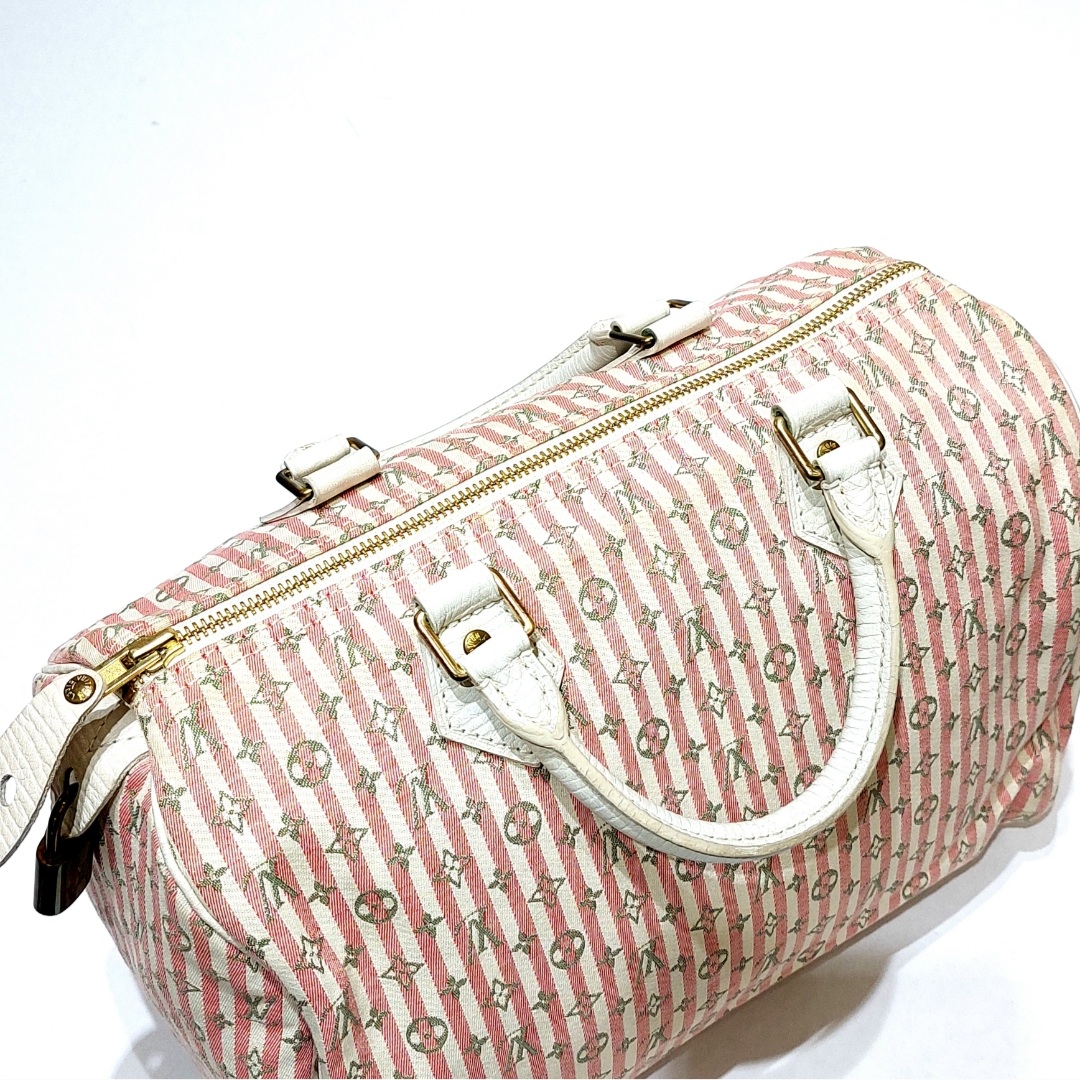 Louis Vuitton Pink & White Monogram Mini Lin Croisette Speedy 30  QJB0FZ5MPB014