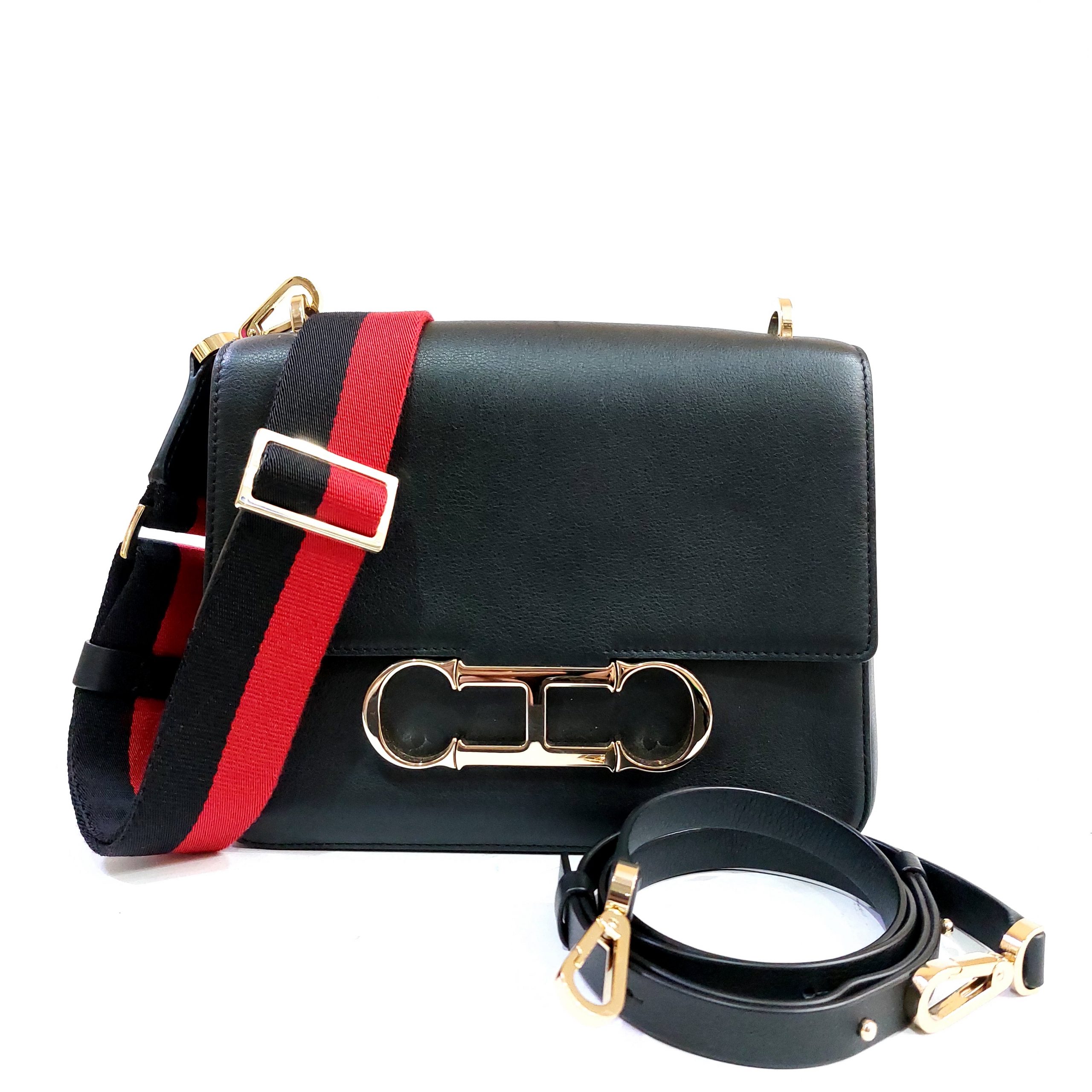 Carolina Herrera Initials Insignia Bag Black