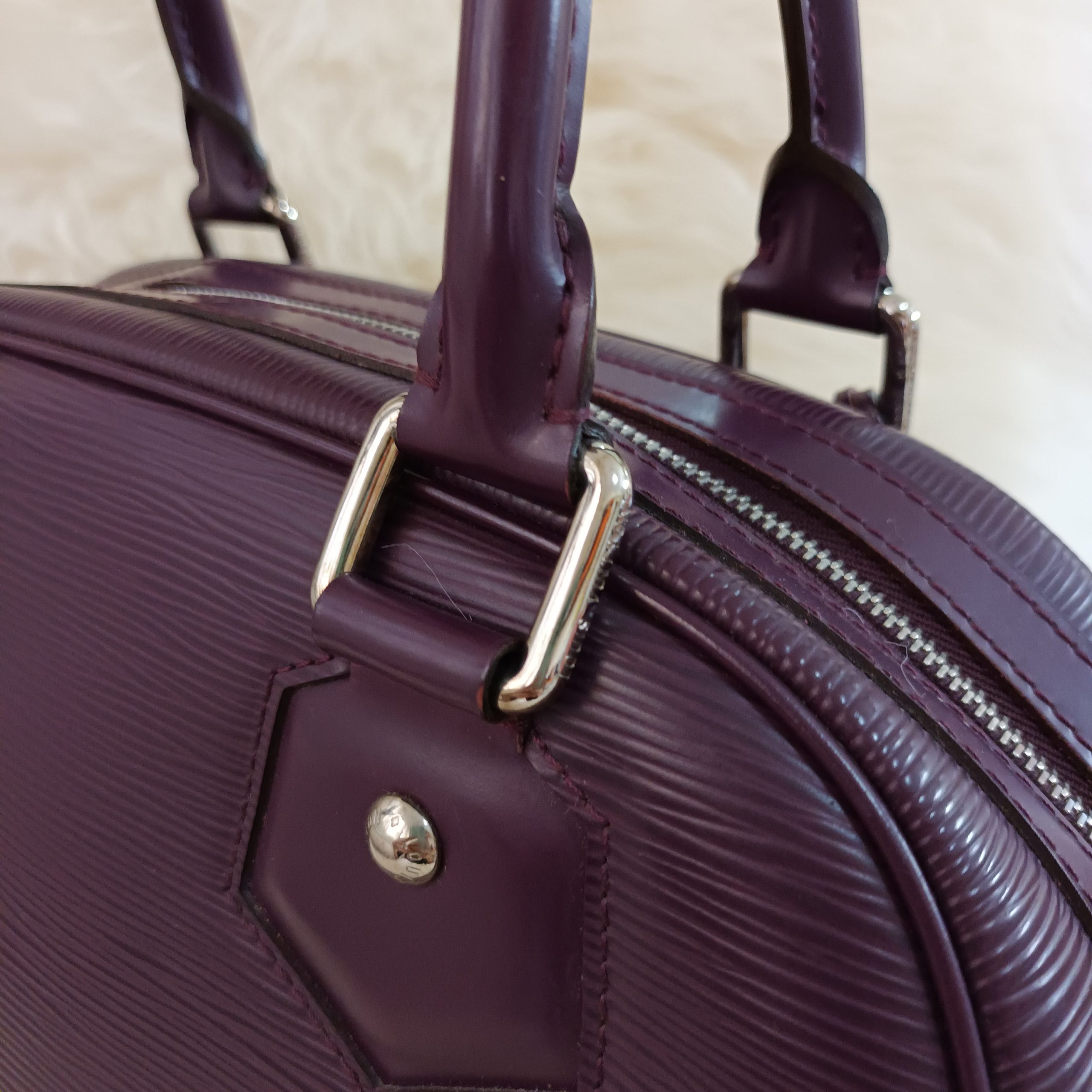 Louis Vuitton Purple Epi Leather Bowling Montaigne PM Bag Louis Vuitton