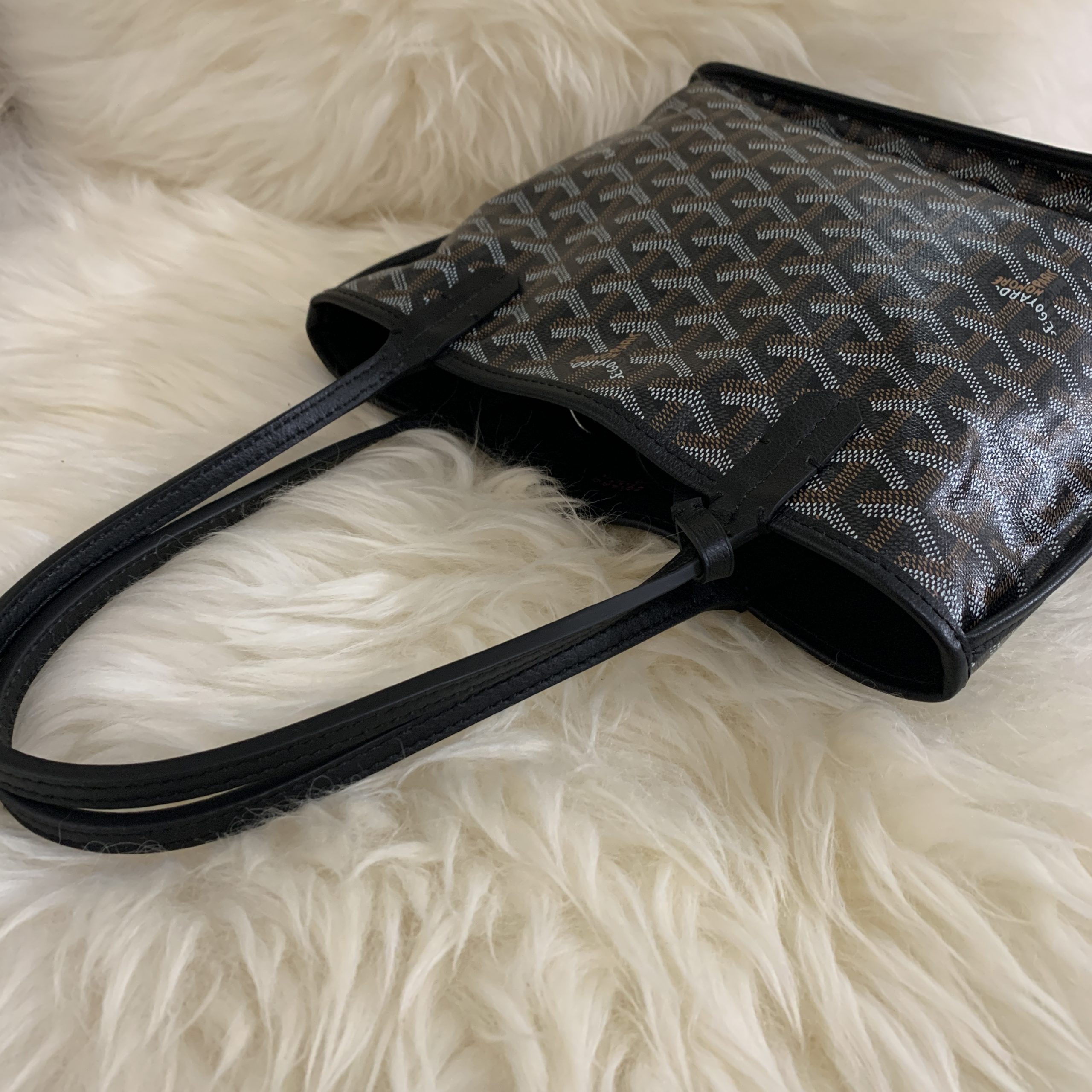 Goyard Anjou Reversible Tote Coated Canvas Mini Black 1534011