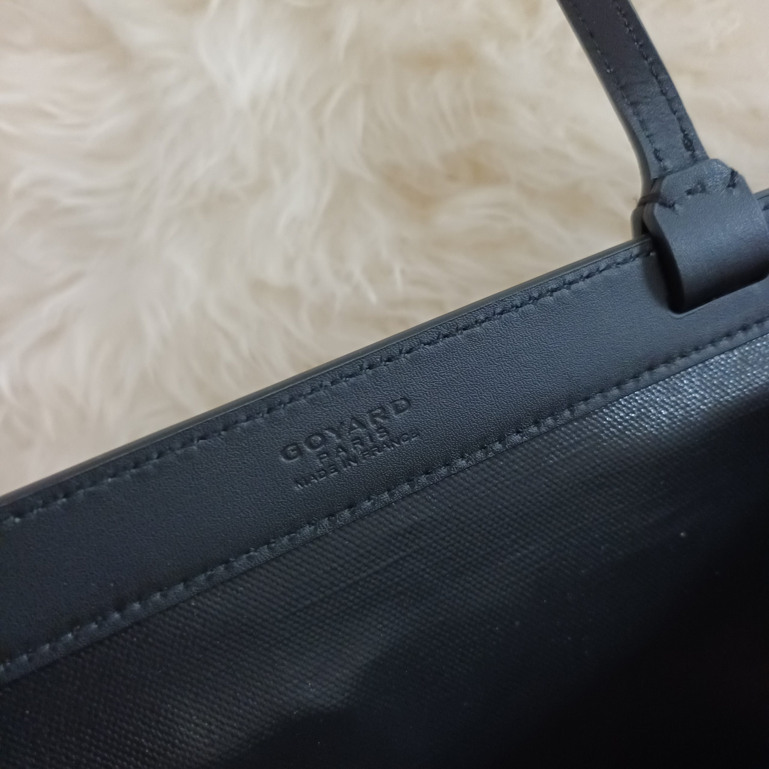 GOYARD Bellechasse PM Tote Bag PVC Leather Black Brown Purse 90189066