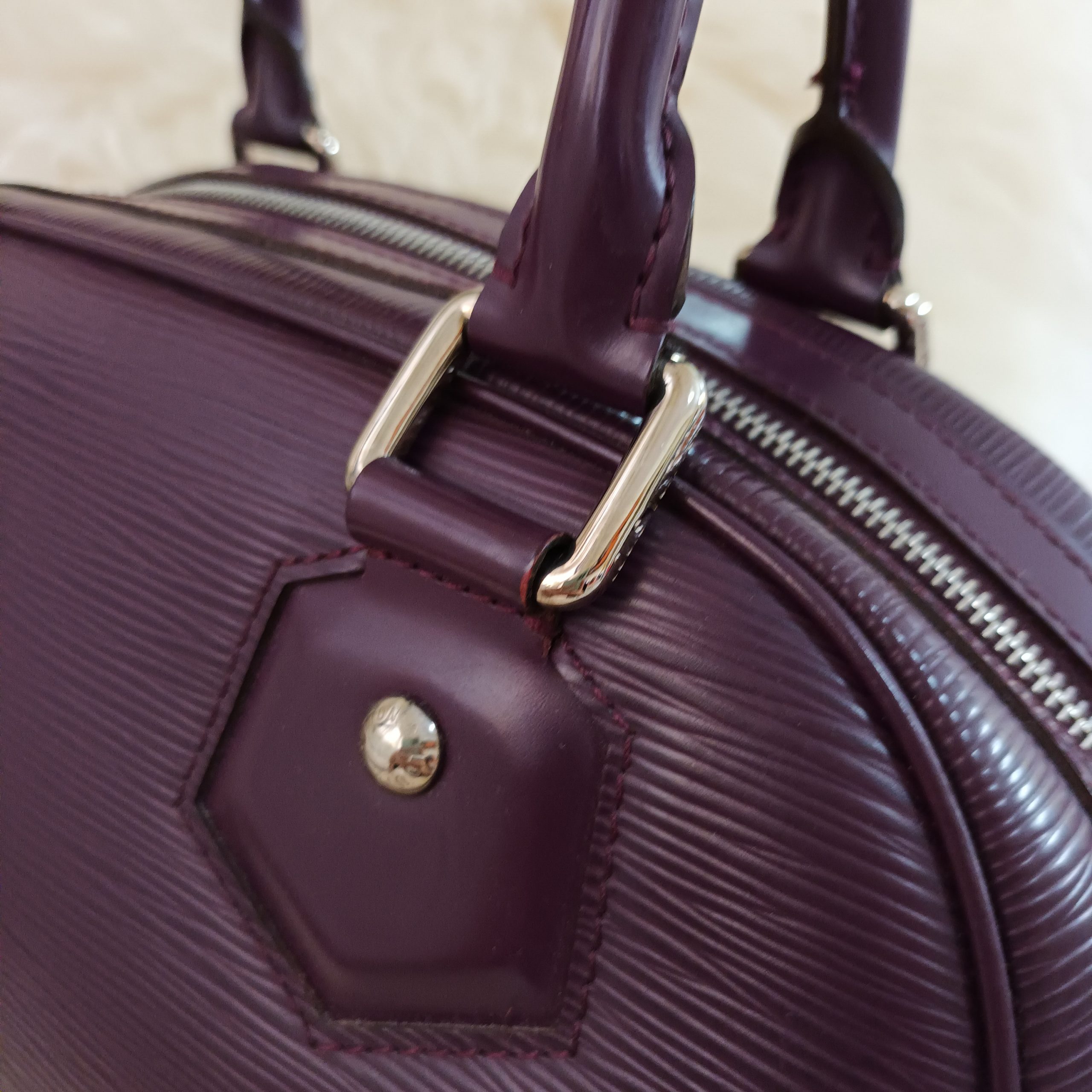 Louis Vuitton Purple Epi Leather Bowling Montaigne PM Bag Louis