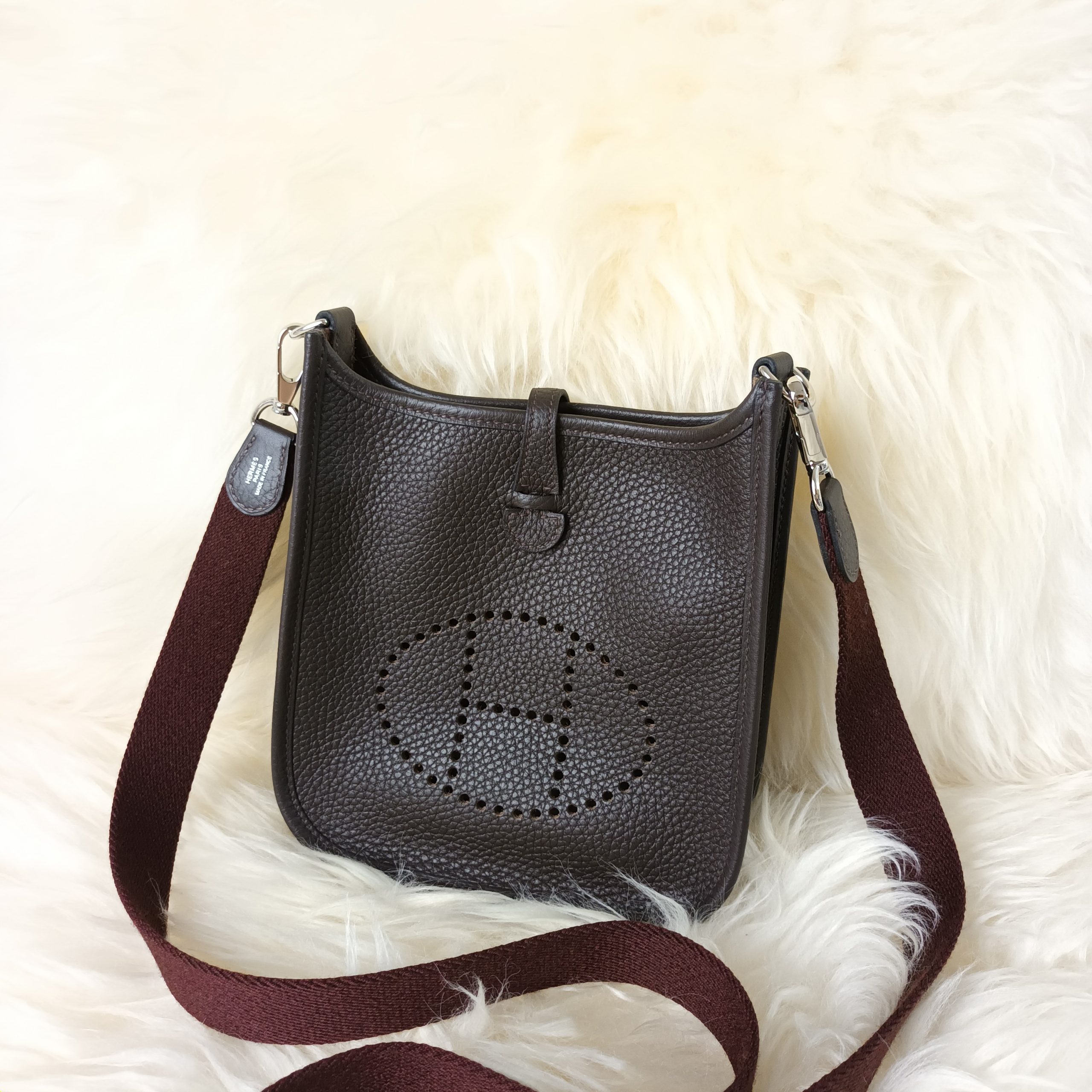 Hermès Evelyne TPM Bag Craie Togo Leather - Palladium Hardware