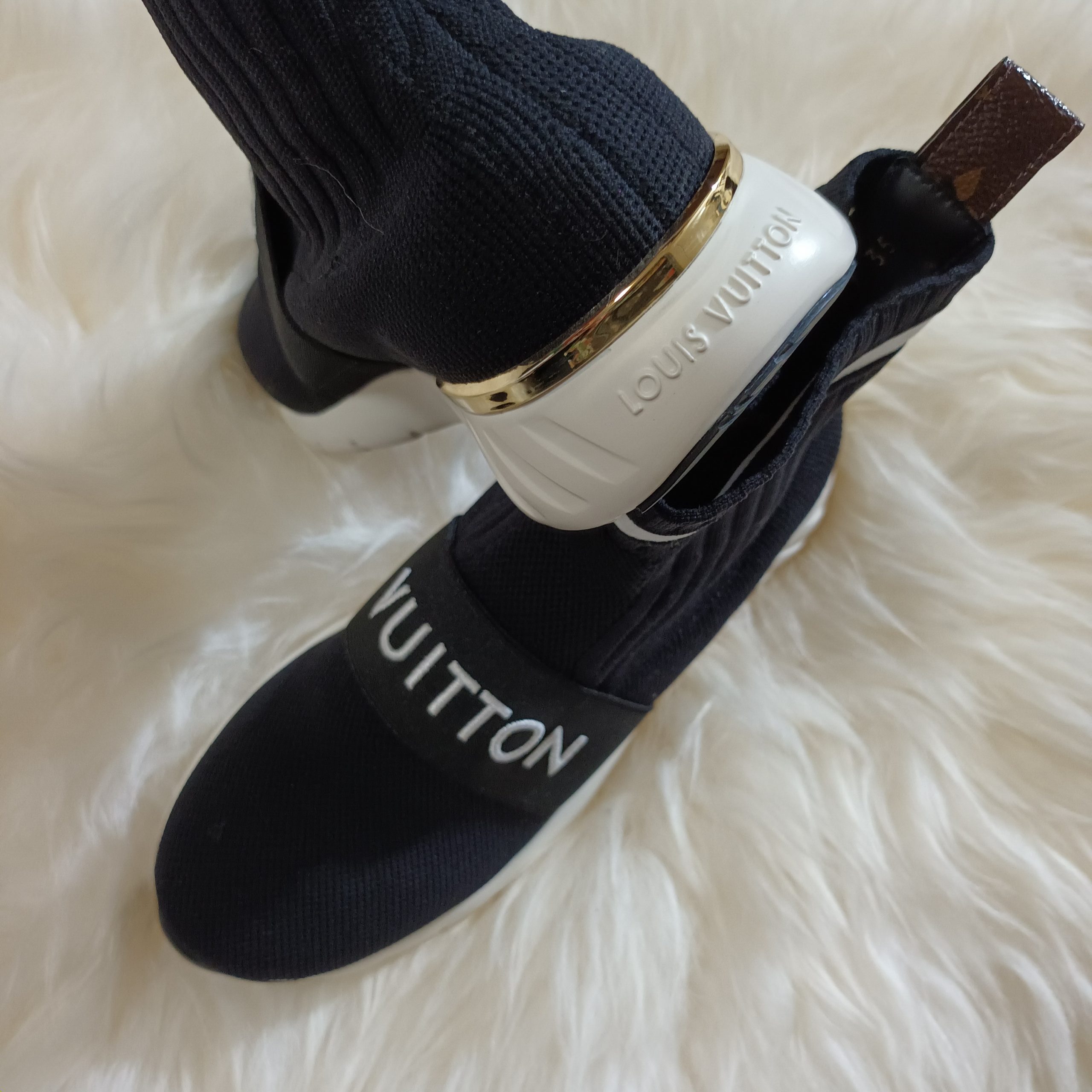 LOUIS VUITTON Aftergame Sock Sneakers Black – REAWAKE