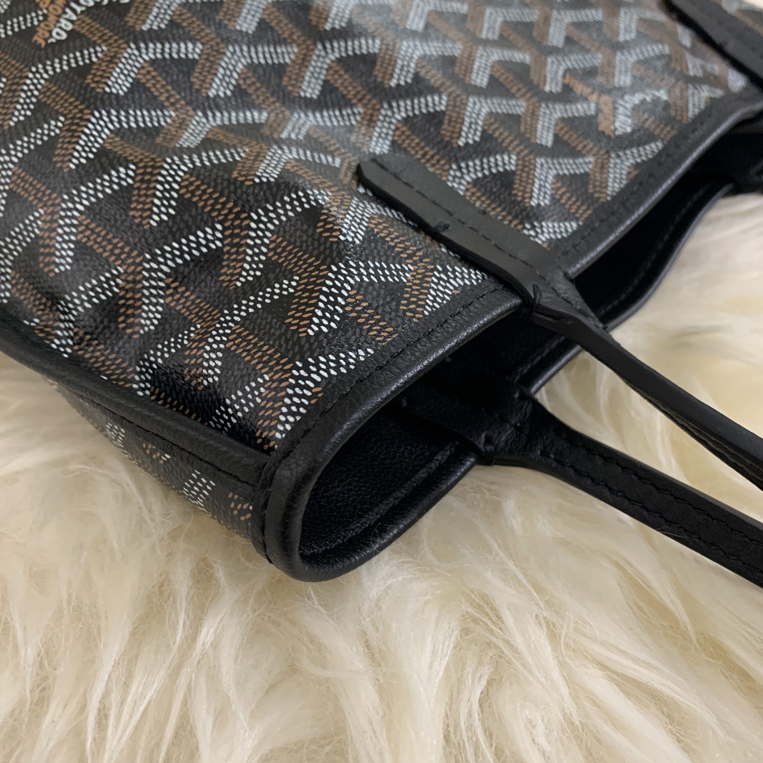 Goyard Anjou Mini Bag Goyardine Canvas Black – Coco Approved Studio