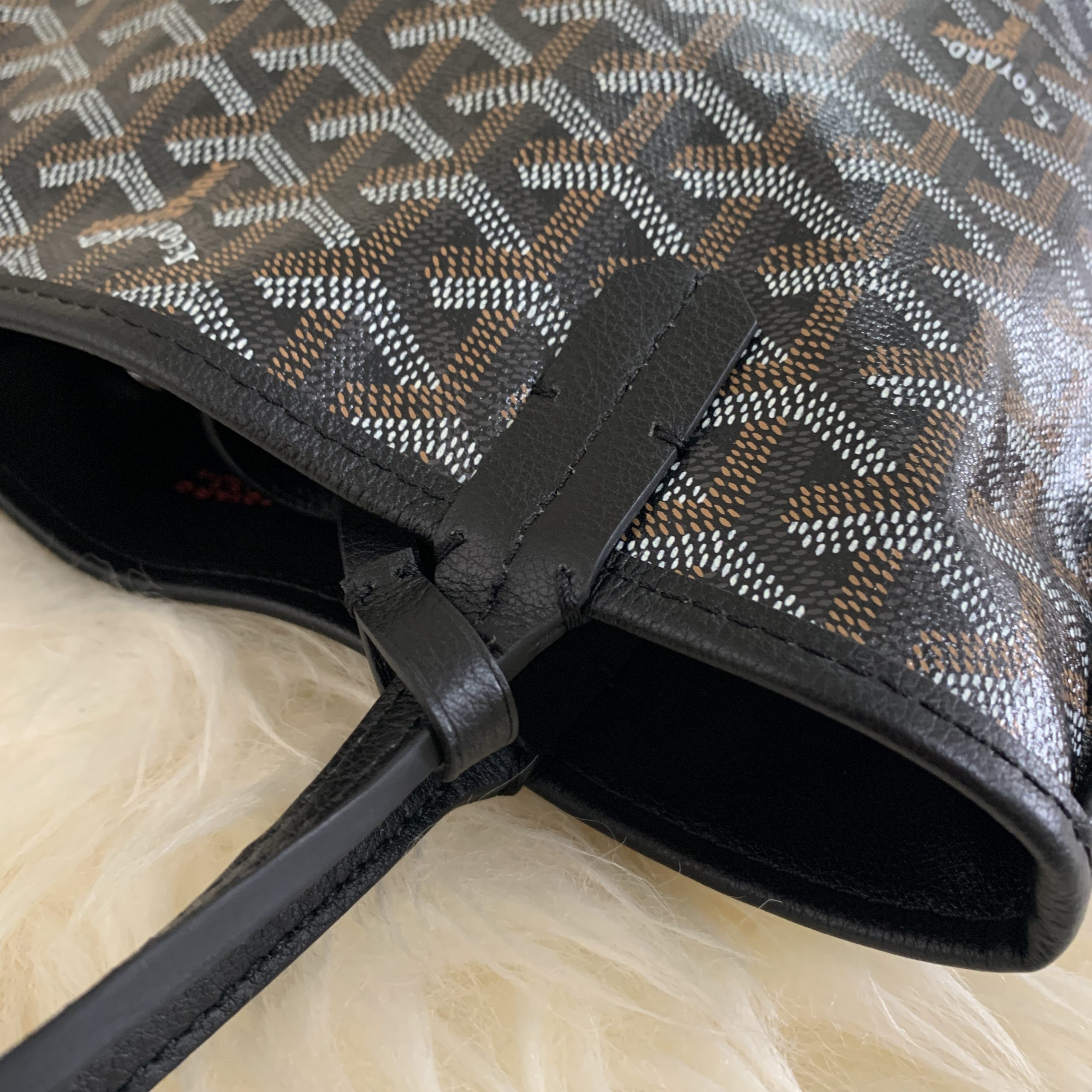 GOYARD Goyardine Reversible Mini Anjou Black 1292548