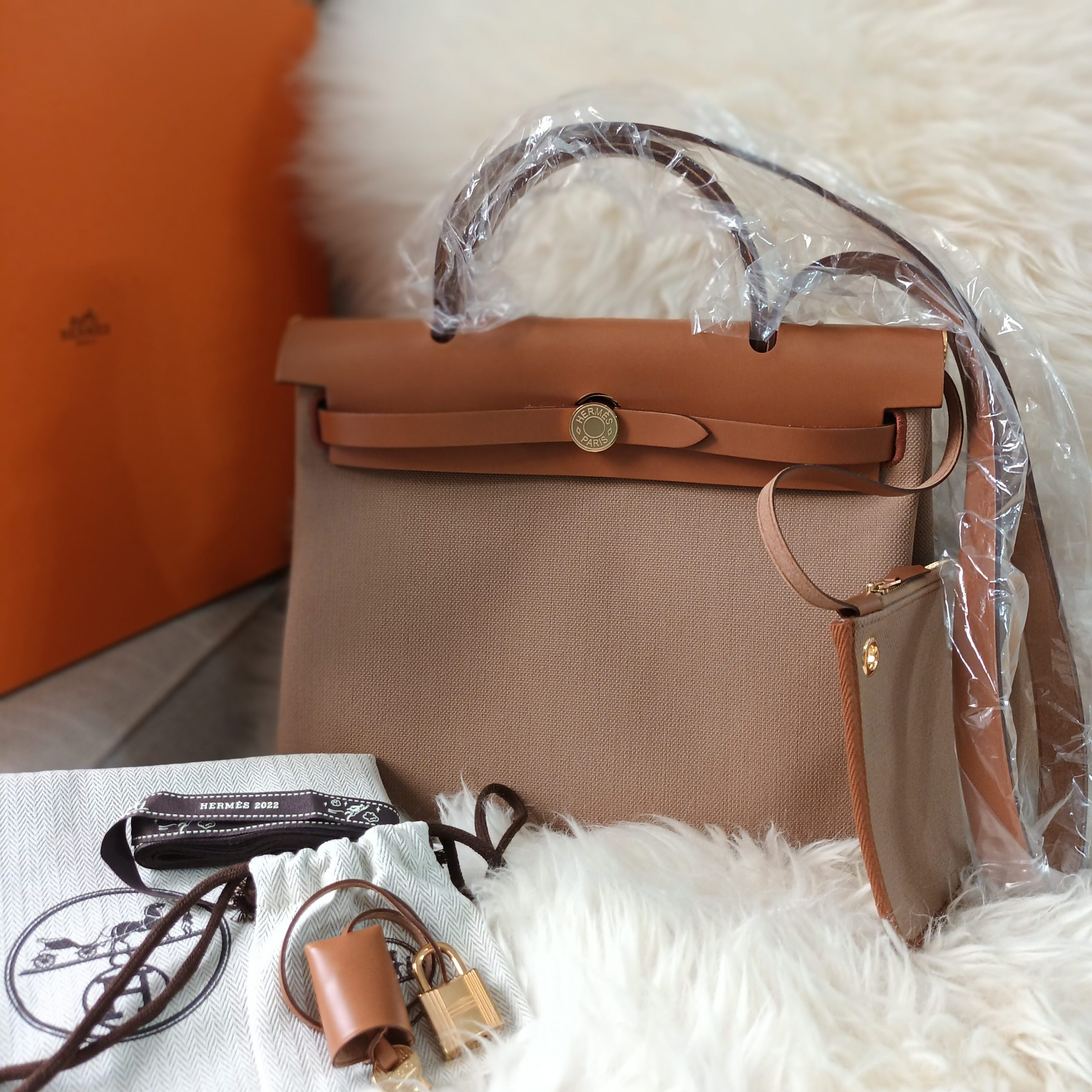 Hermes Herbag 31 In Trench And Ebene With Gold Hardware – Found