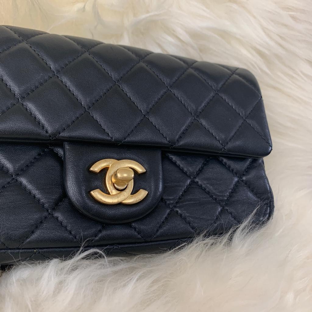 Holy Grail* Chanel Black with Gold Interior Pearl Crush Mini Square F – Bags  Of Personality